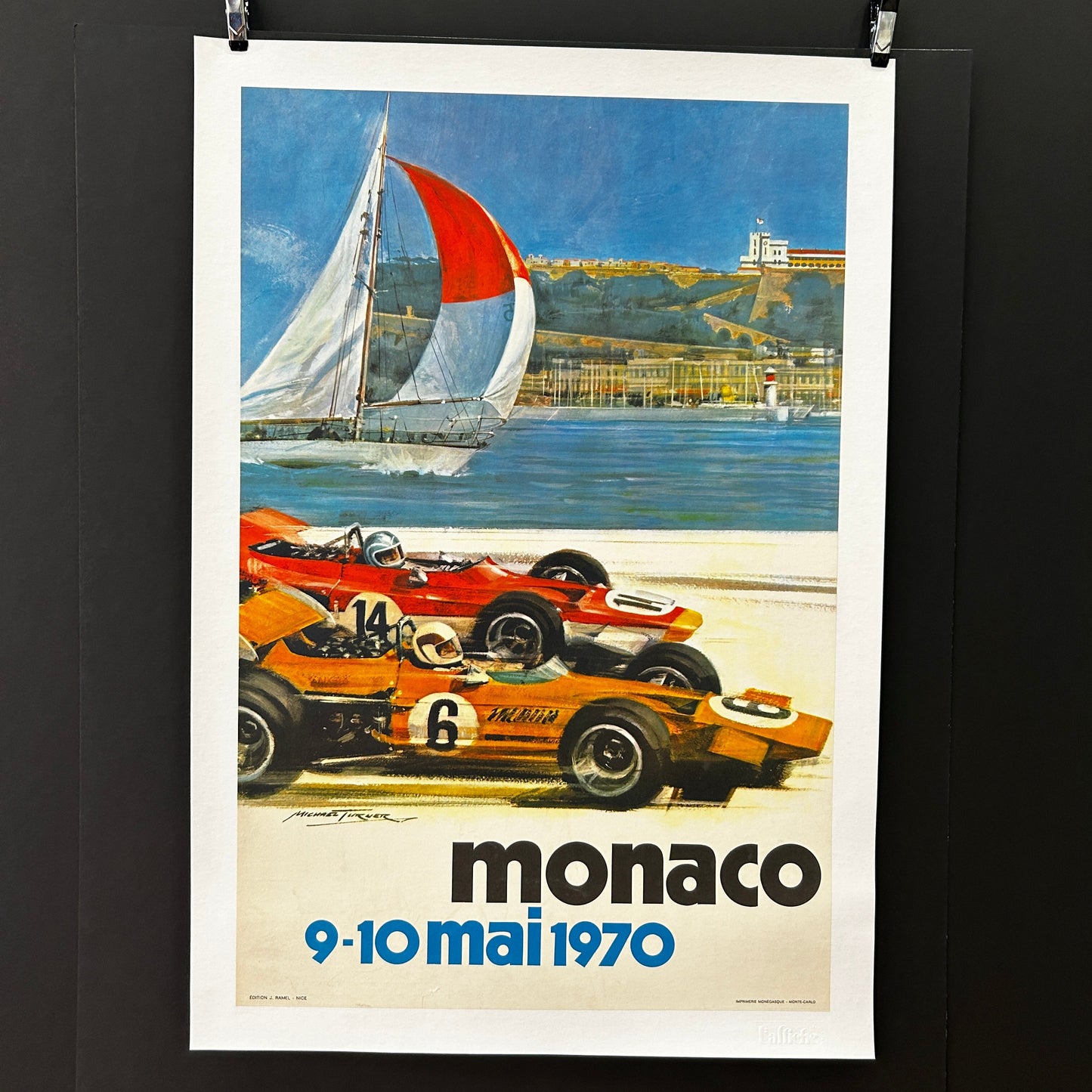 AFFICHE ORIGINALE GRAND PRIX DE MONACO - Illustration - MICHAEL TURNER - 1970