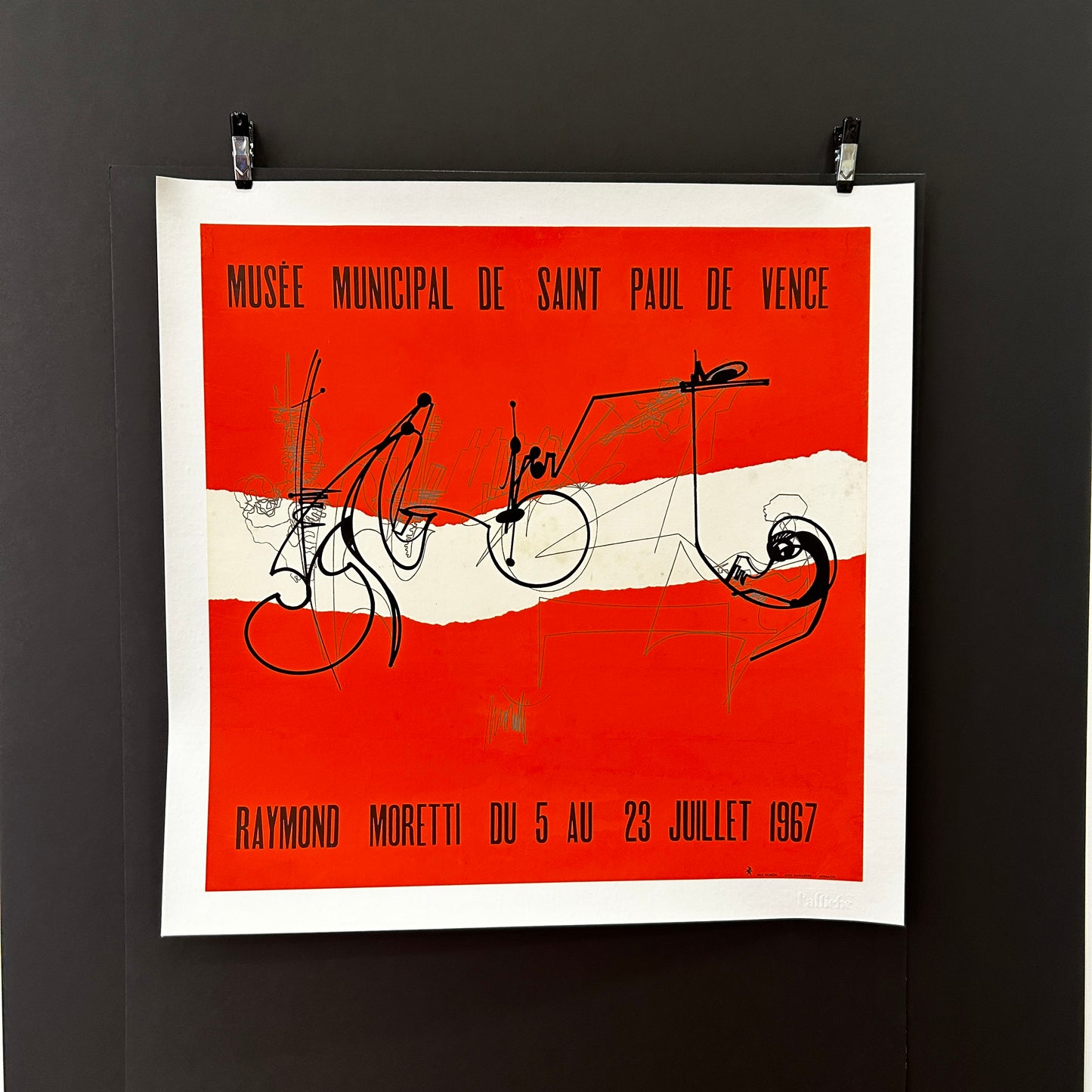 AFFICHE ORIGINALE DU MUSEE DE SAINT PAUL DE VENCE - RAYMOND MORETTI - 1967