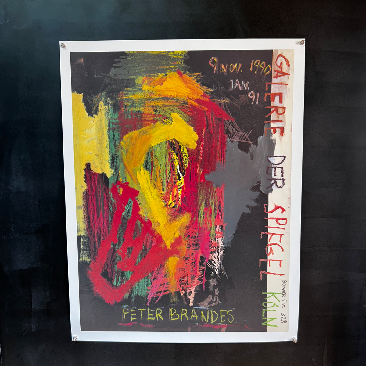 Affiche originale « Peter Brandes » – Galerie Der Spiegel – Cologne – 1990-1991
