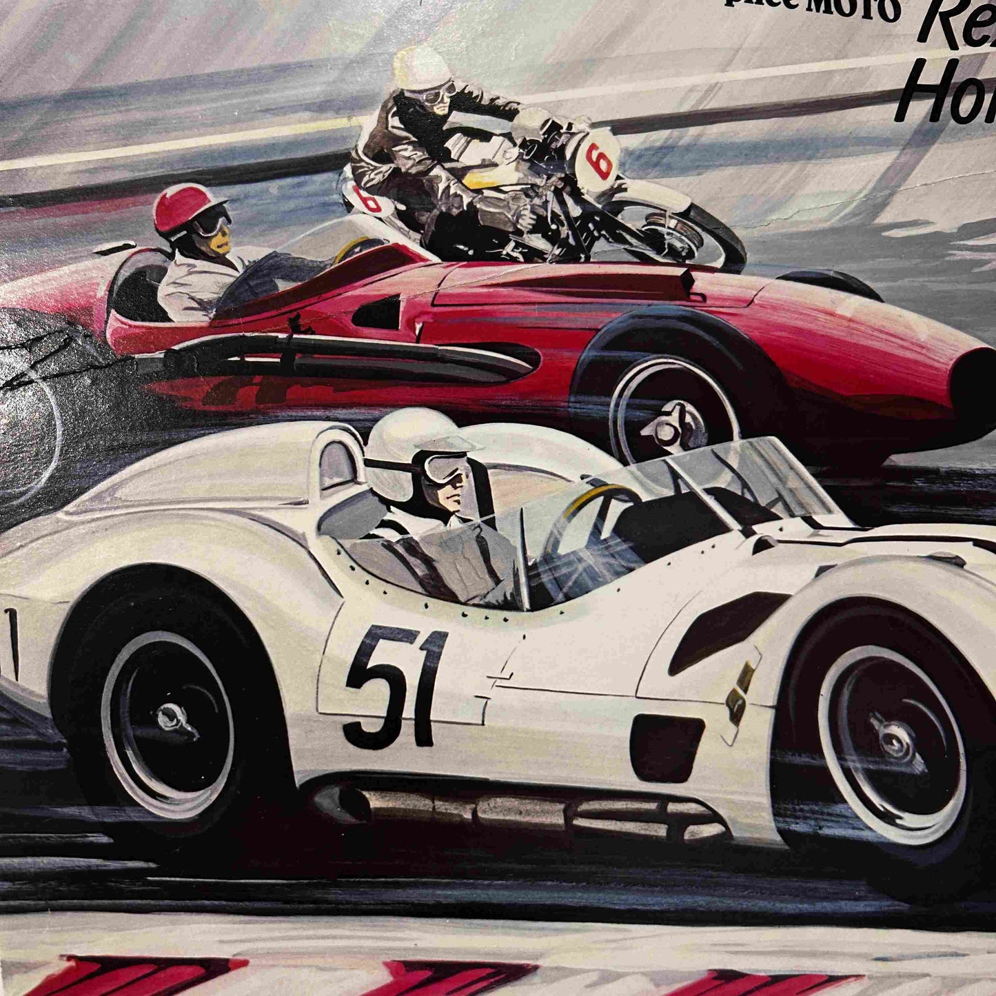 AFFICHE ORIGINALE GRAND PRIX DE L'AGE D'OR DE MONTLHERY par Hideki Yoshida - 1983