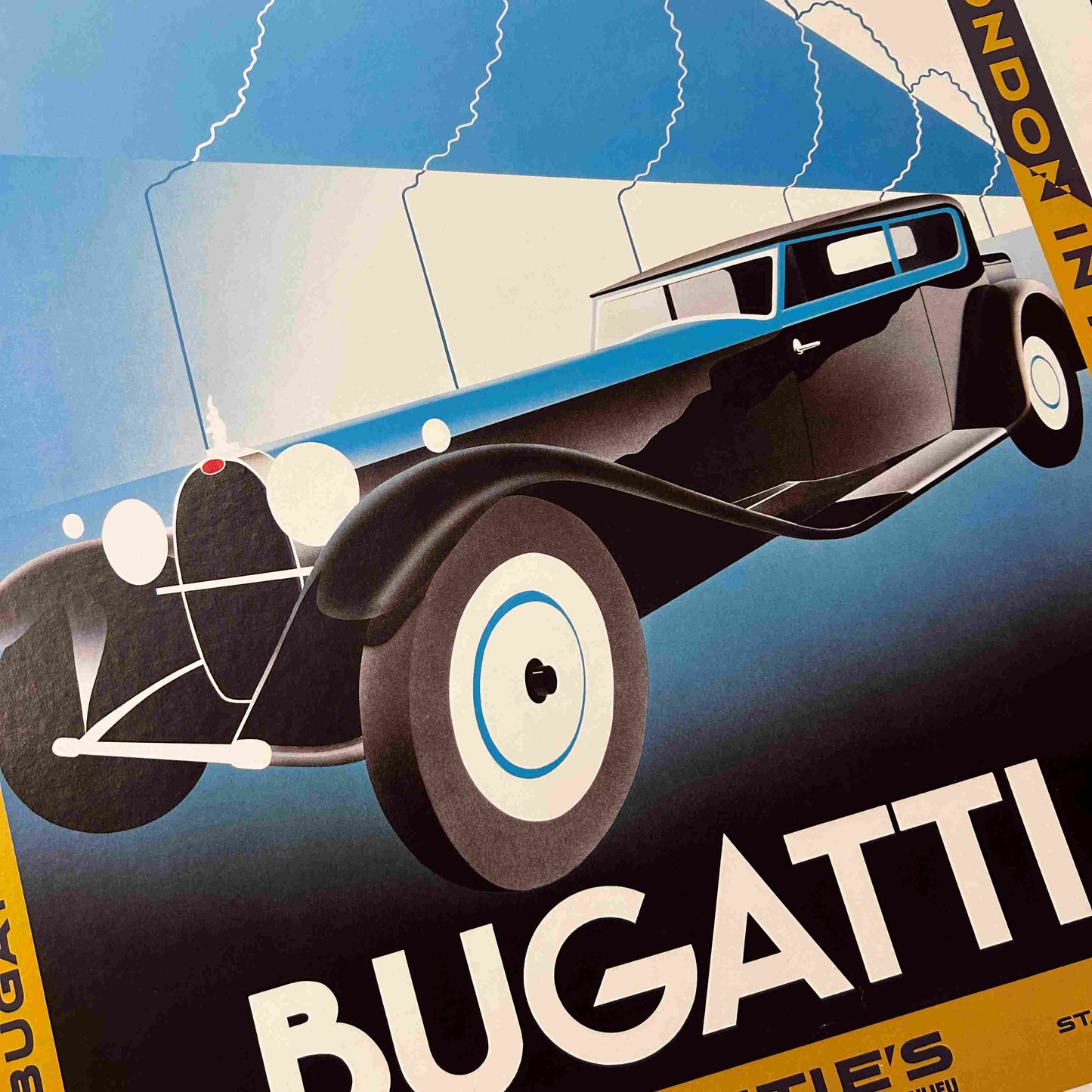 AFFICHE ORIGINALE - CHRISTIE'S - BUGATTI - LONDRES NOVEMBRE 1987