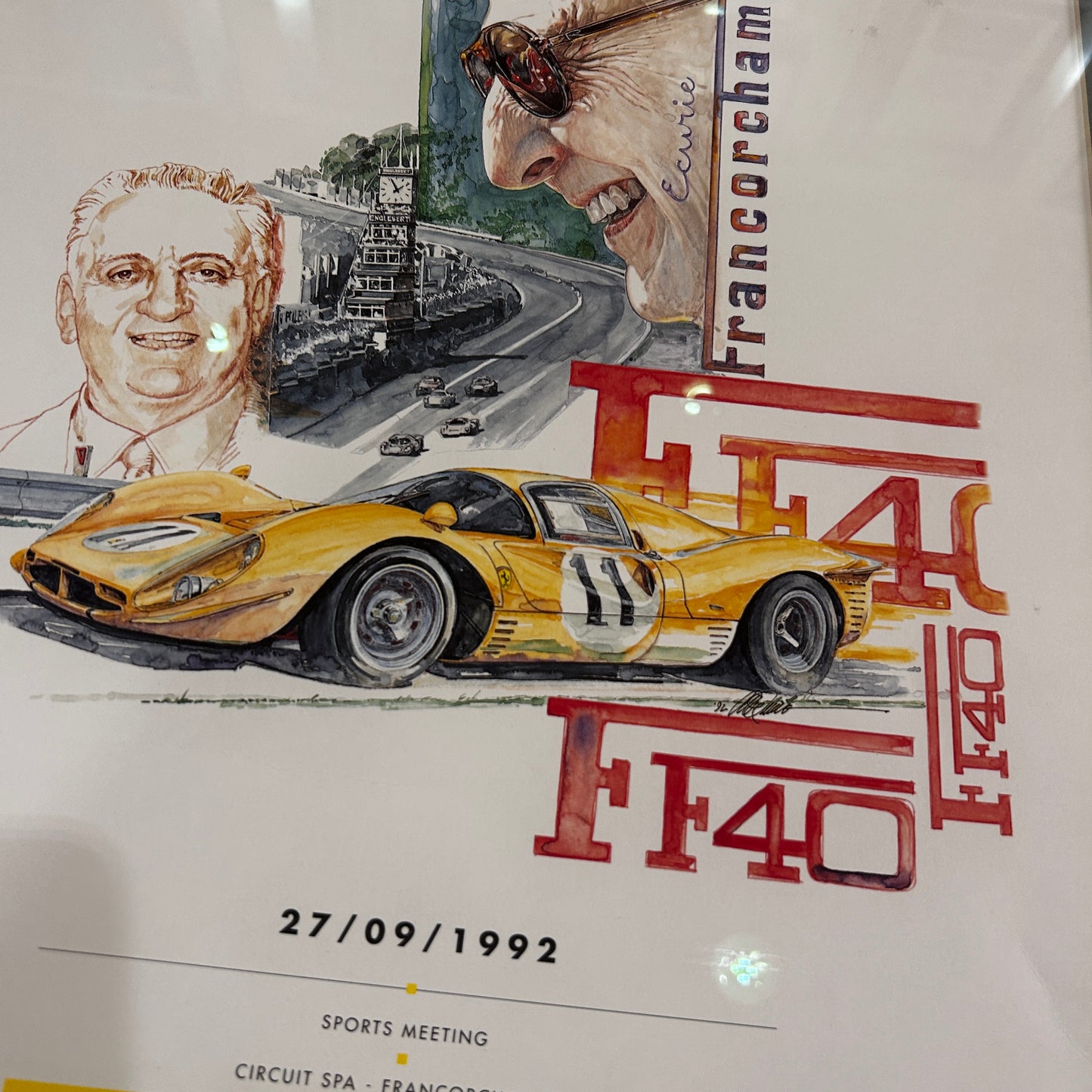 AFFICHE ORIGINALE COMMEMORATIVE 1952-1992 FERRARI F40