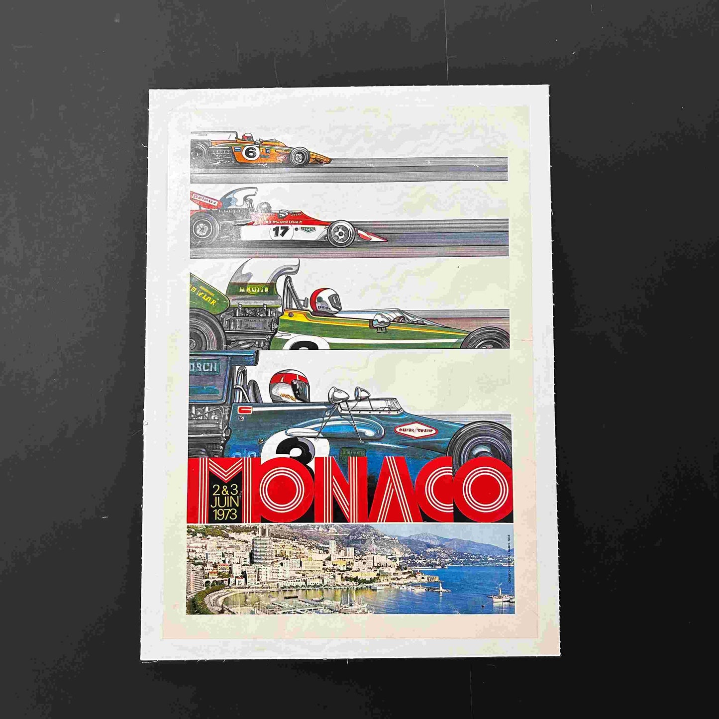 AFFICHE ORIGINALE GRAND PRIX DE MONACO 1973 par ROGER EXCOFFON