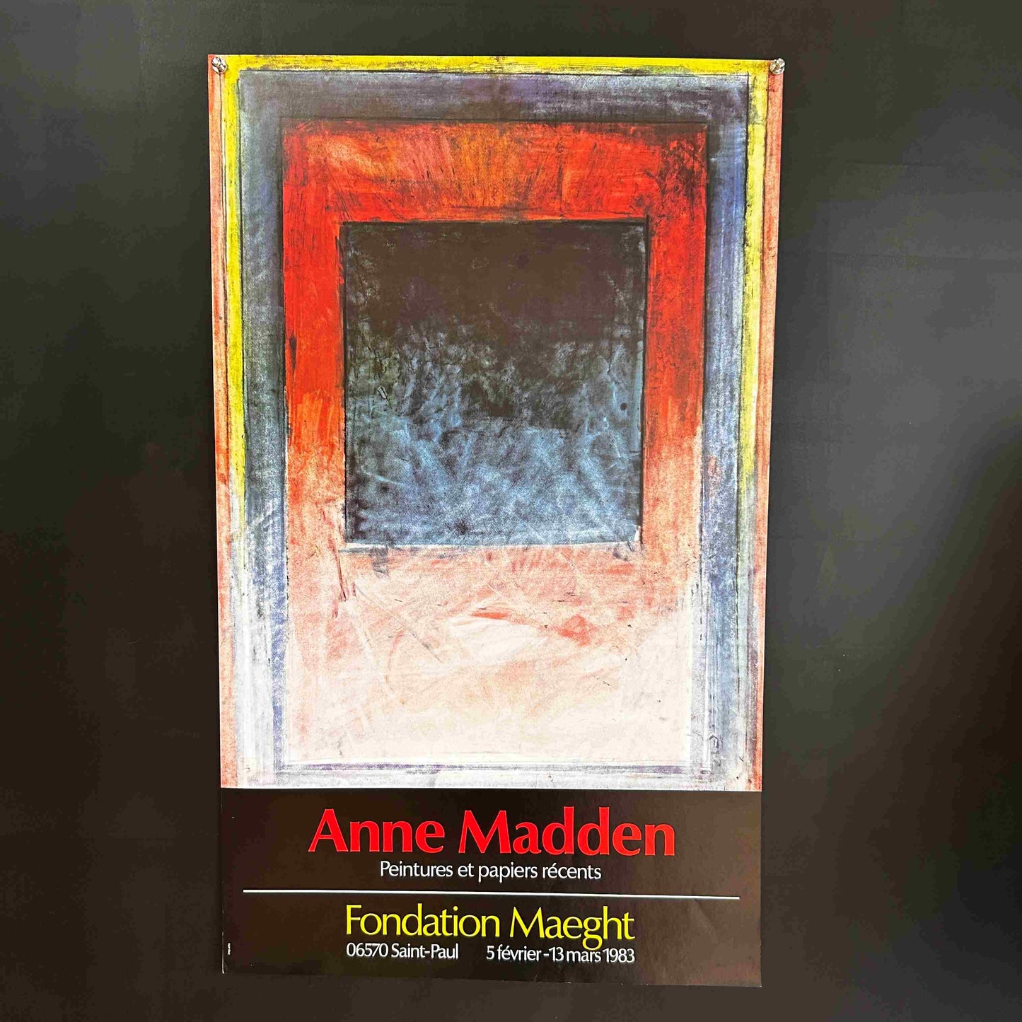 AFFICHE ORIGINALE EXPOSITION ANNE MADDEN FONDATION MAEGHT 1983