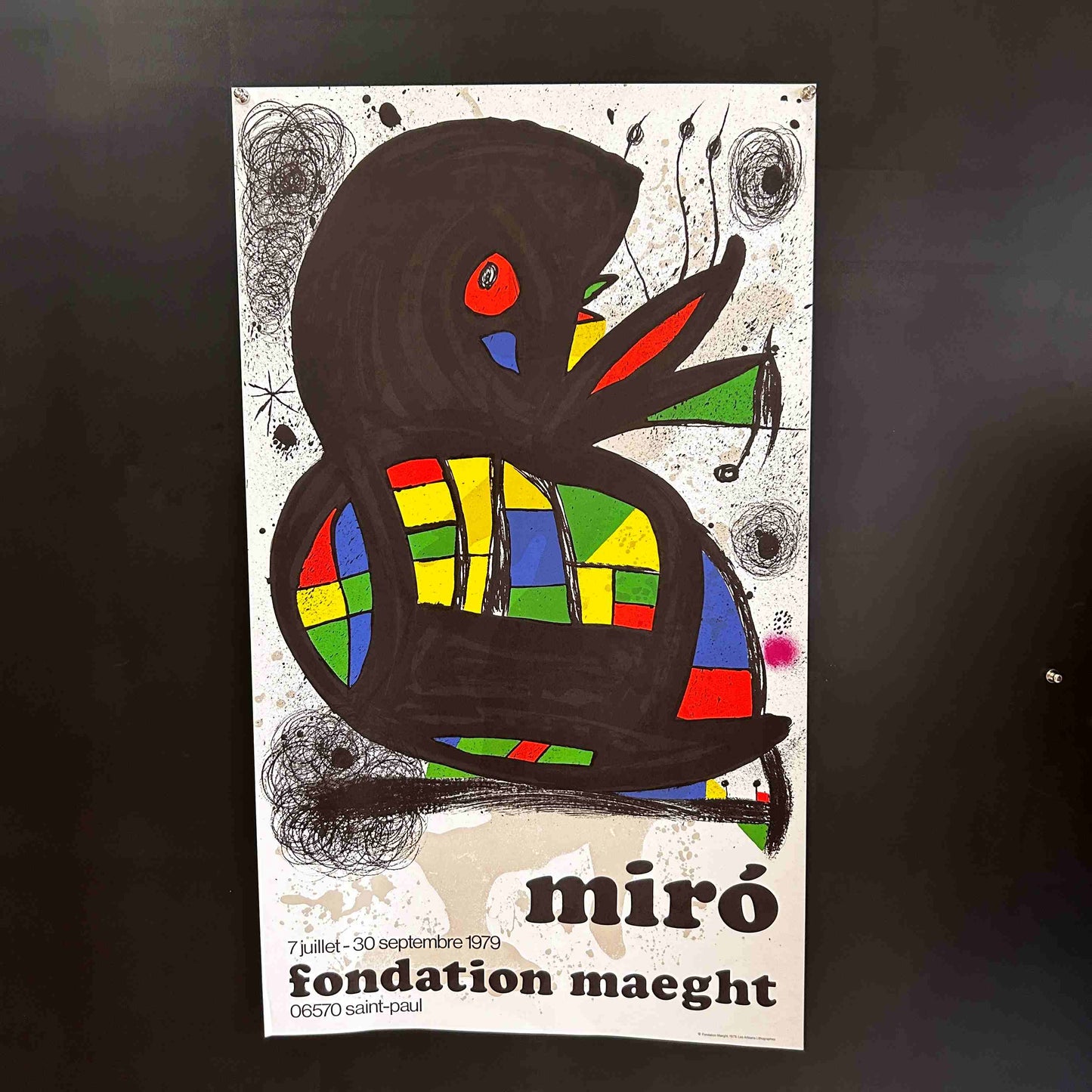 AFFICHE ORIGINALE EXPOSITION MIRO FONDATION MAEGHT 1979