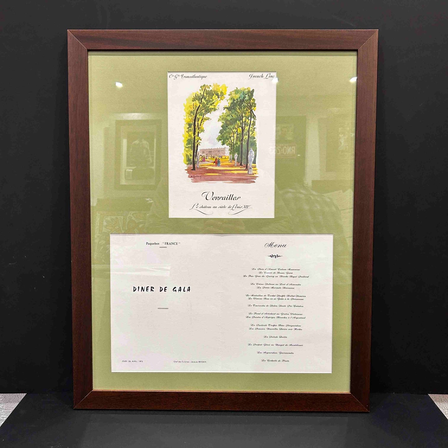 Paquebot France / Menu Original / French Line Avril 1973