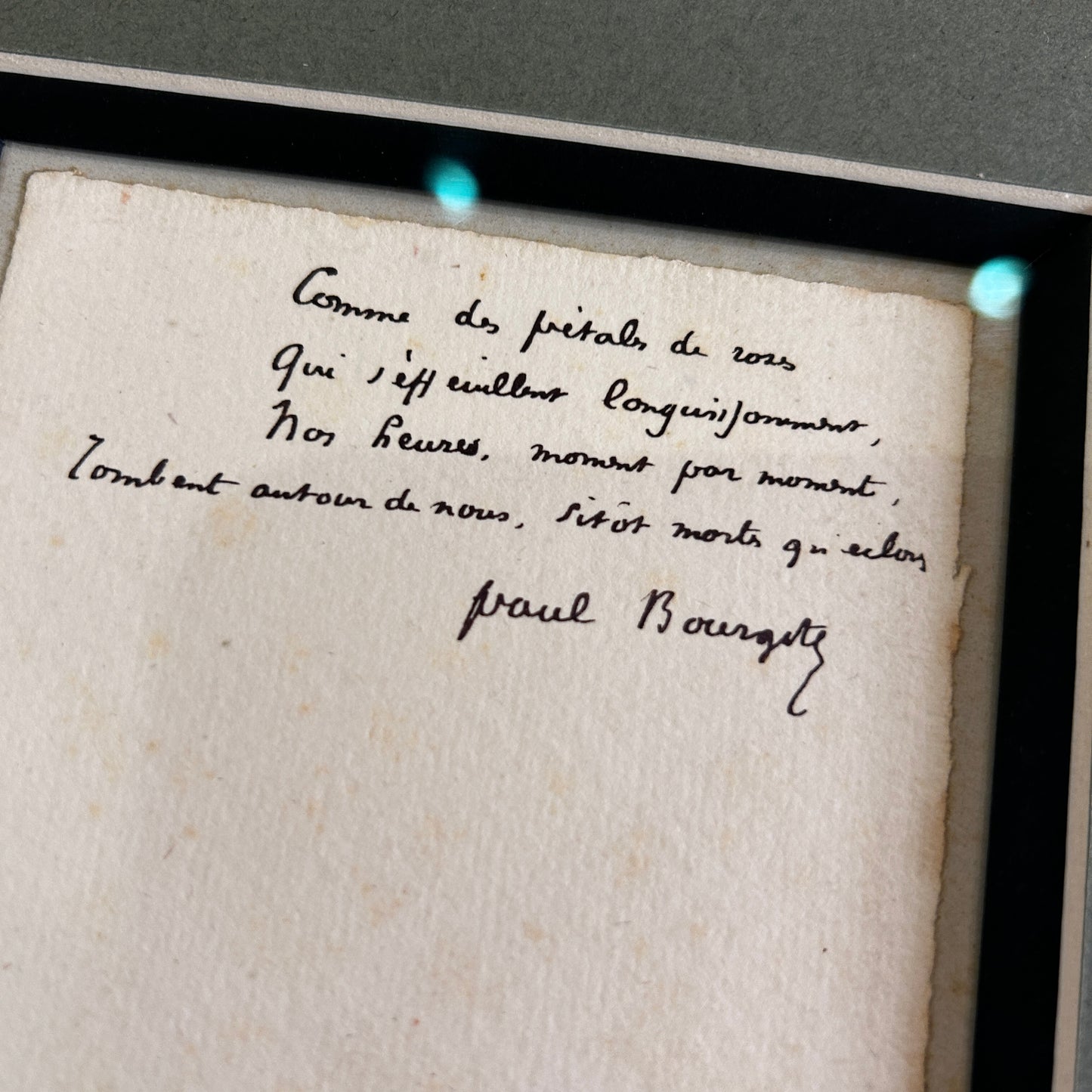 Paul Bourget - Texte manuscrit et signé