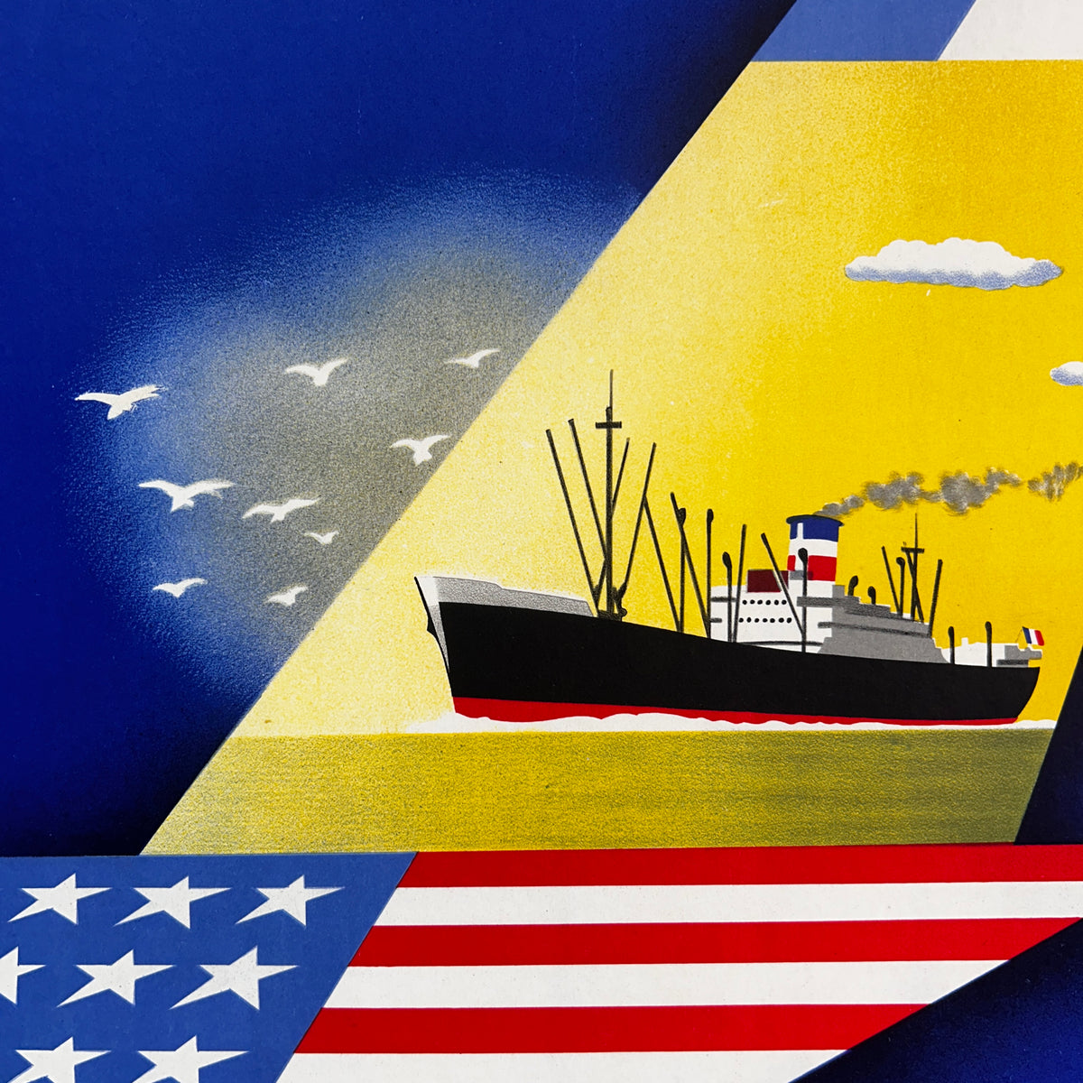 FABRE LINE MARSEILLES - Affiche Originale - 1950