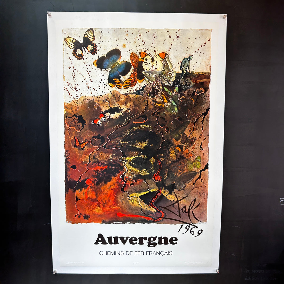 Affiche originale «Auvergne - Chemins de fer français » – Salvador Dalí – 1969