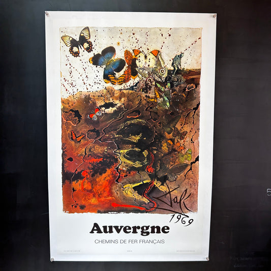 Affiche originale «Auvergne - Chemins de fer français » – Salvador Dalí – 1969