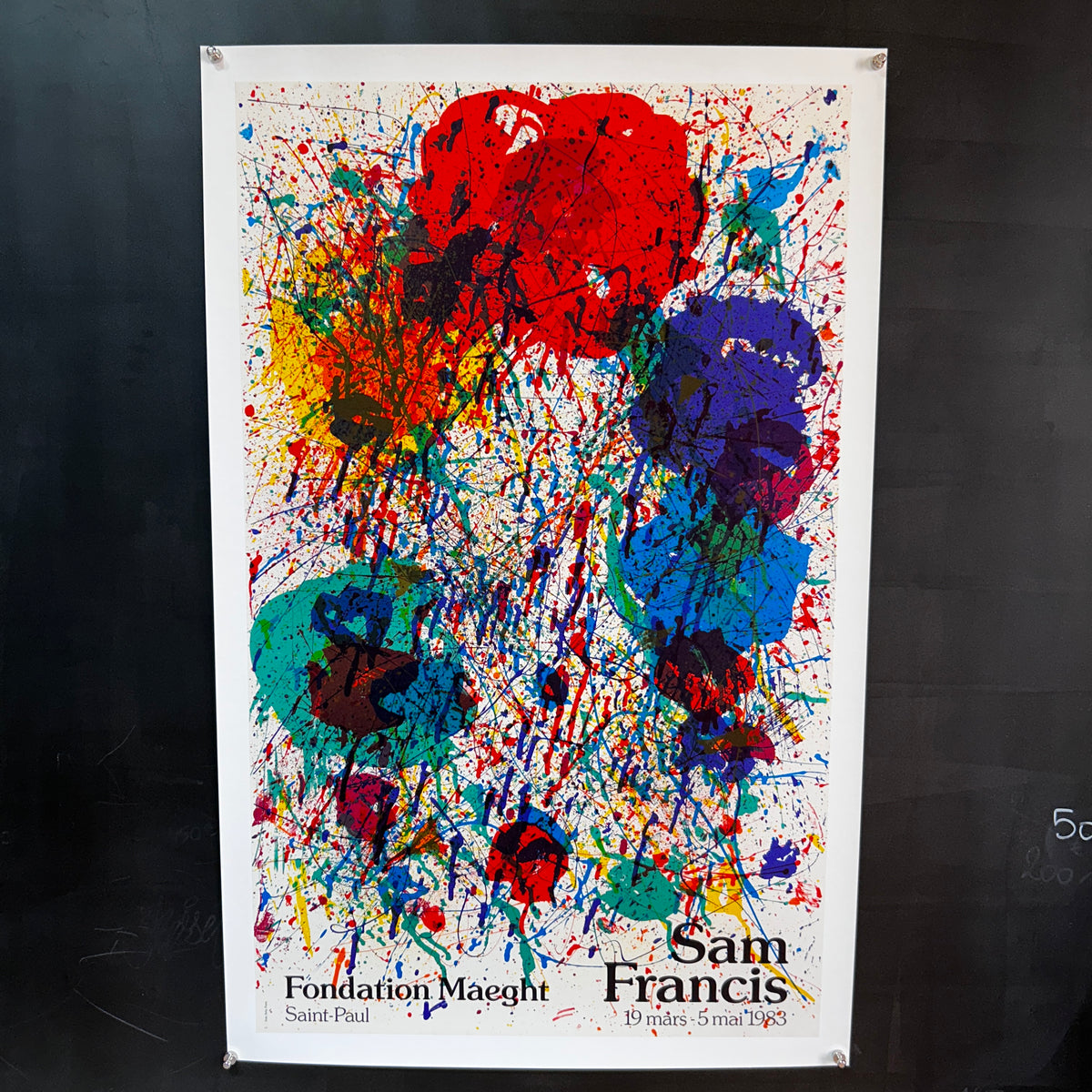 Affiche Originale de l'exposition de l'artiste Sam Francis à la Fondation Maeght en 1983