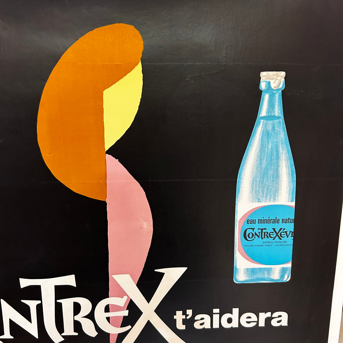 CONTREX – « Aide-toi… Contrex t’aidera » – Affiche originale de Bernard Villemot, vers 1975