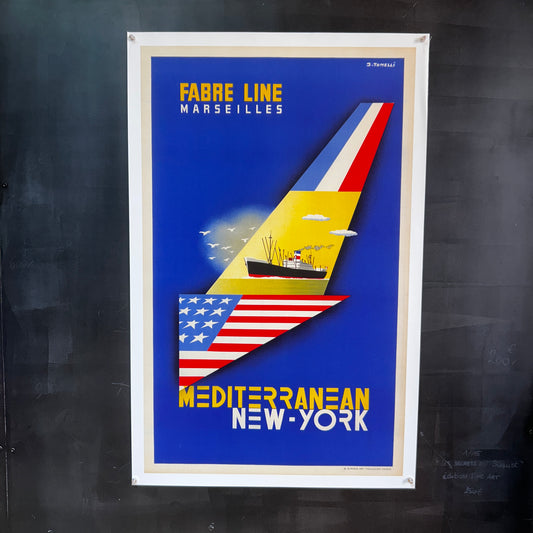 FABRE LINE MARSEILLES - Affiche Originale - 1950