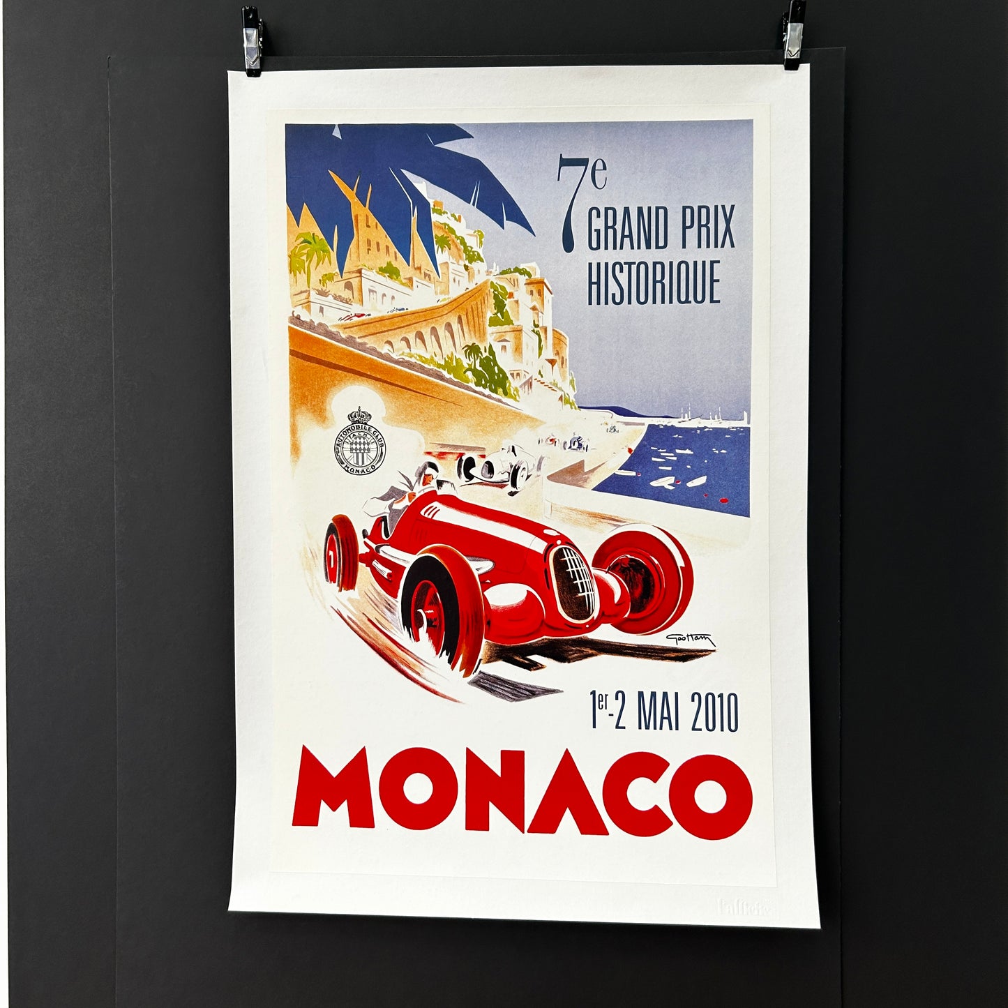 AFFICHE ORIGINALE 7e GRAND PRIX HISTORIQUE DE MONACO 2010 - GEO HAM