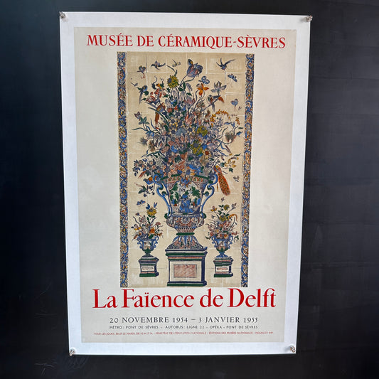 La Faïence de Delft - Musée National de la céramique - Affiche Originale - 1954