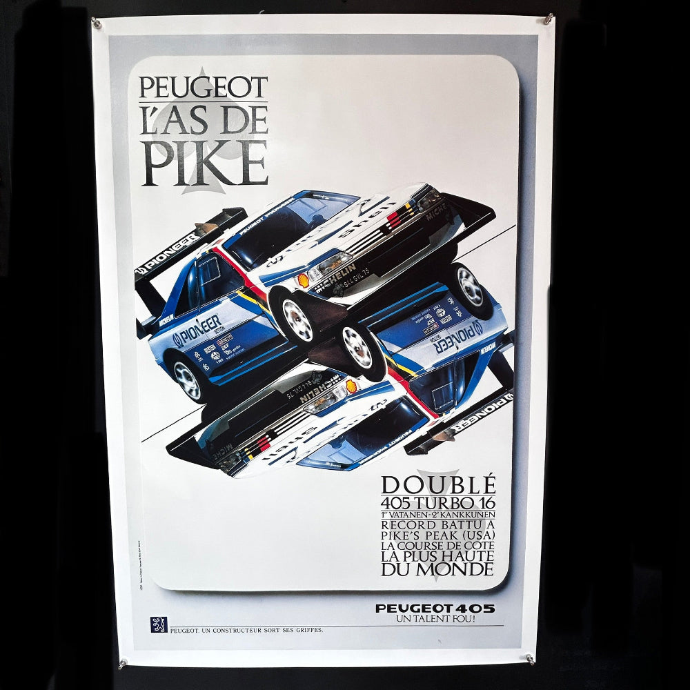 Affiche originale Peugeot 405 Turbo 16 « L’As de Pike »