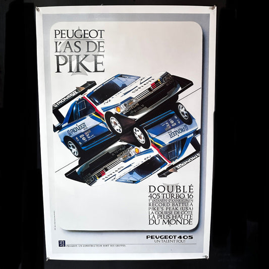 Affiche originale Peugeot 405 Turbo 16 « L’As de Pike »