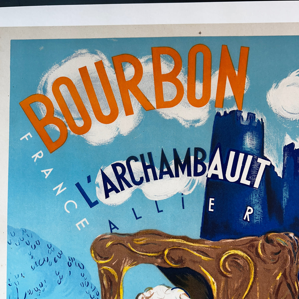 Bourbon-l'Archambault - Affiche Originale - Vers 1938-1940 - SNCF