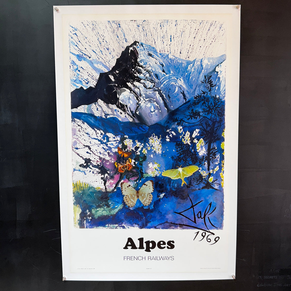Affiche originale « Alpes – French Railways » – Salvador Dalí – 1969