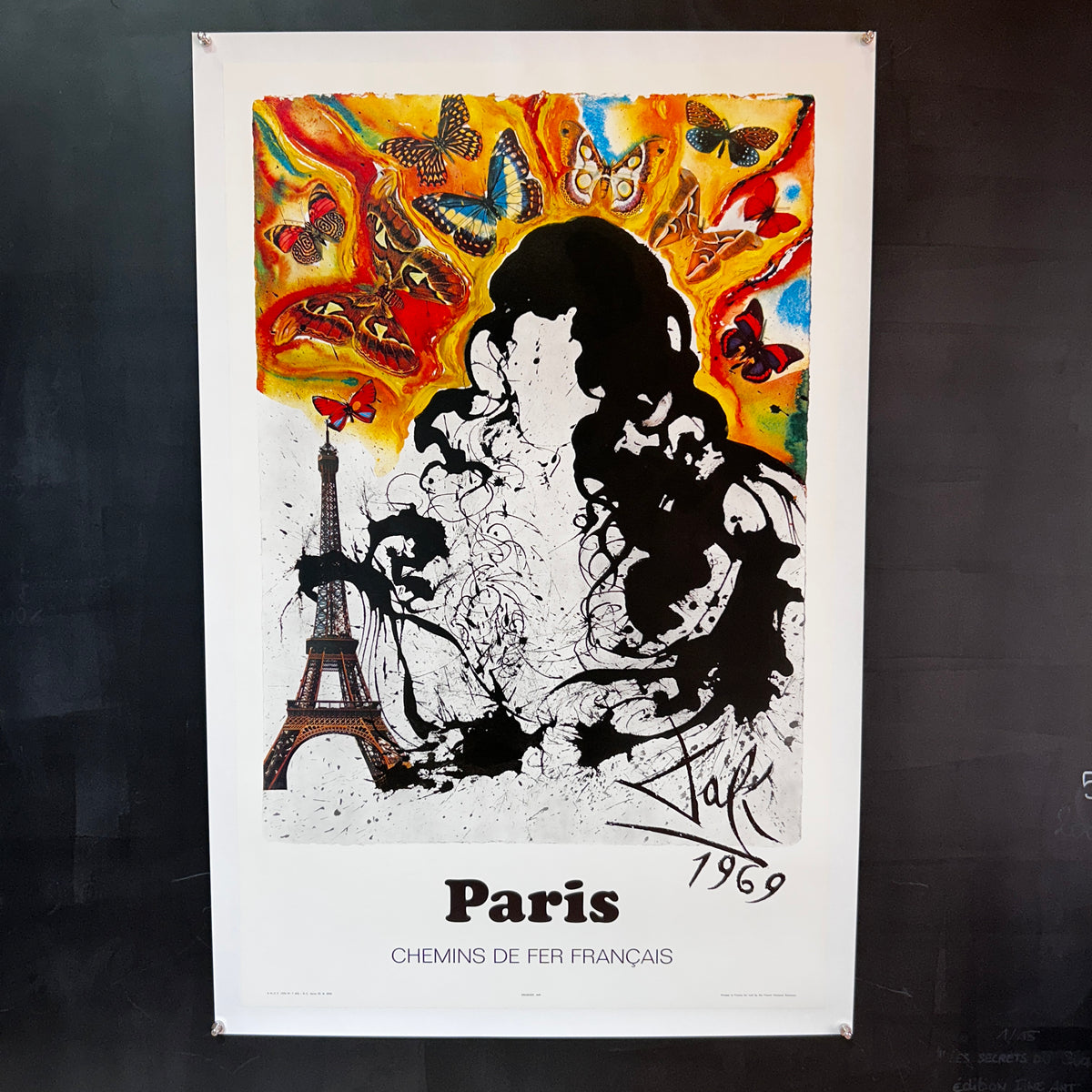 Affiche originale « Paris – Chemins de fer français » – Salvador Dalí – 1969