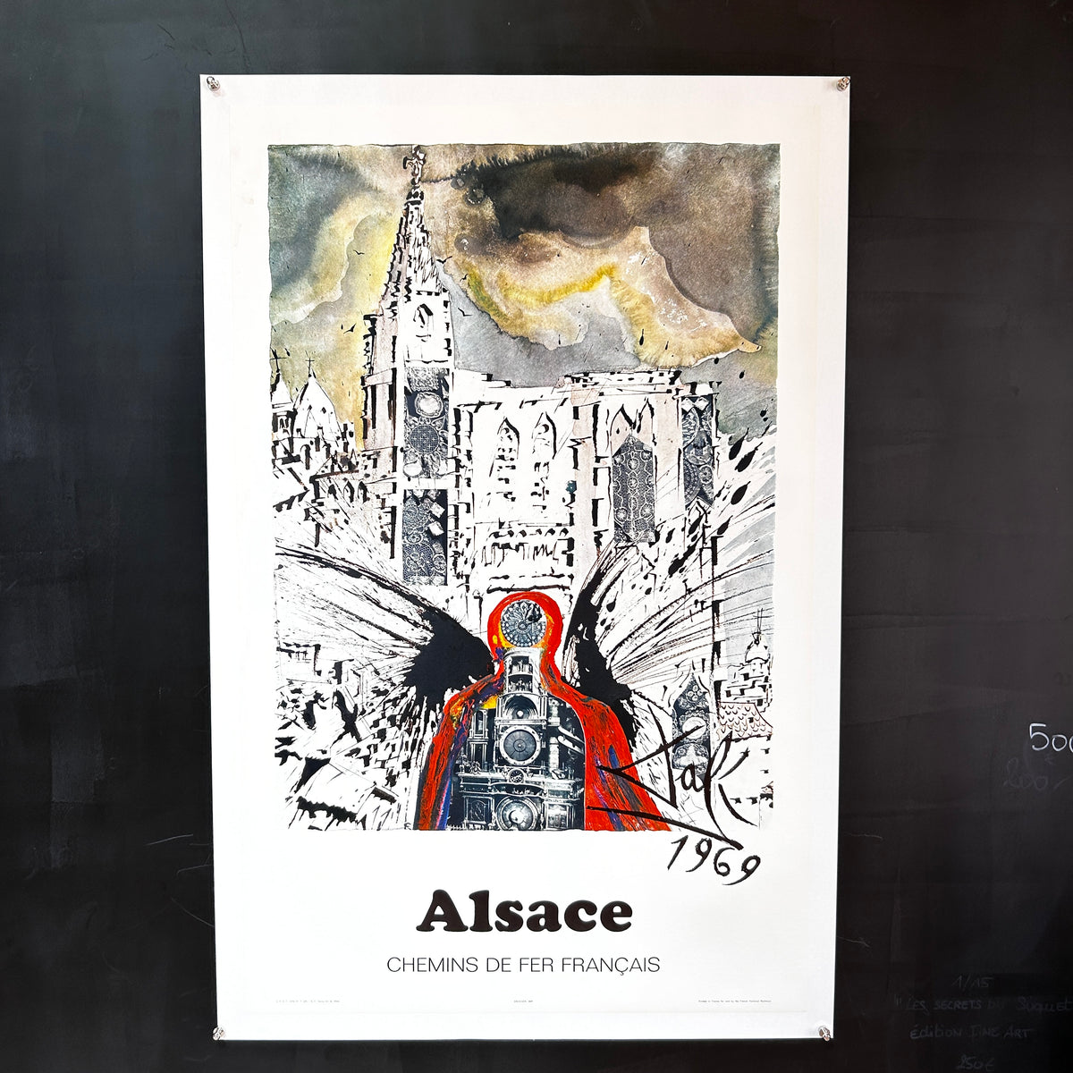 Affiche originale « Alsace – Chemins de fer français» – Salvador Dalí – 1969