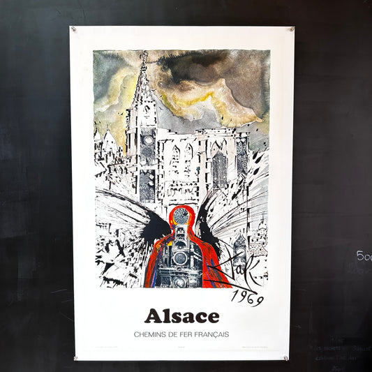 Affiche originale « Alsace – Chemins de fer français» – Salvador Dalí – 1969