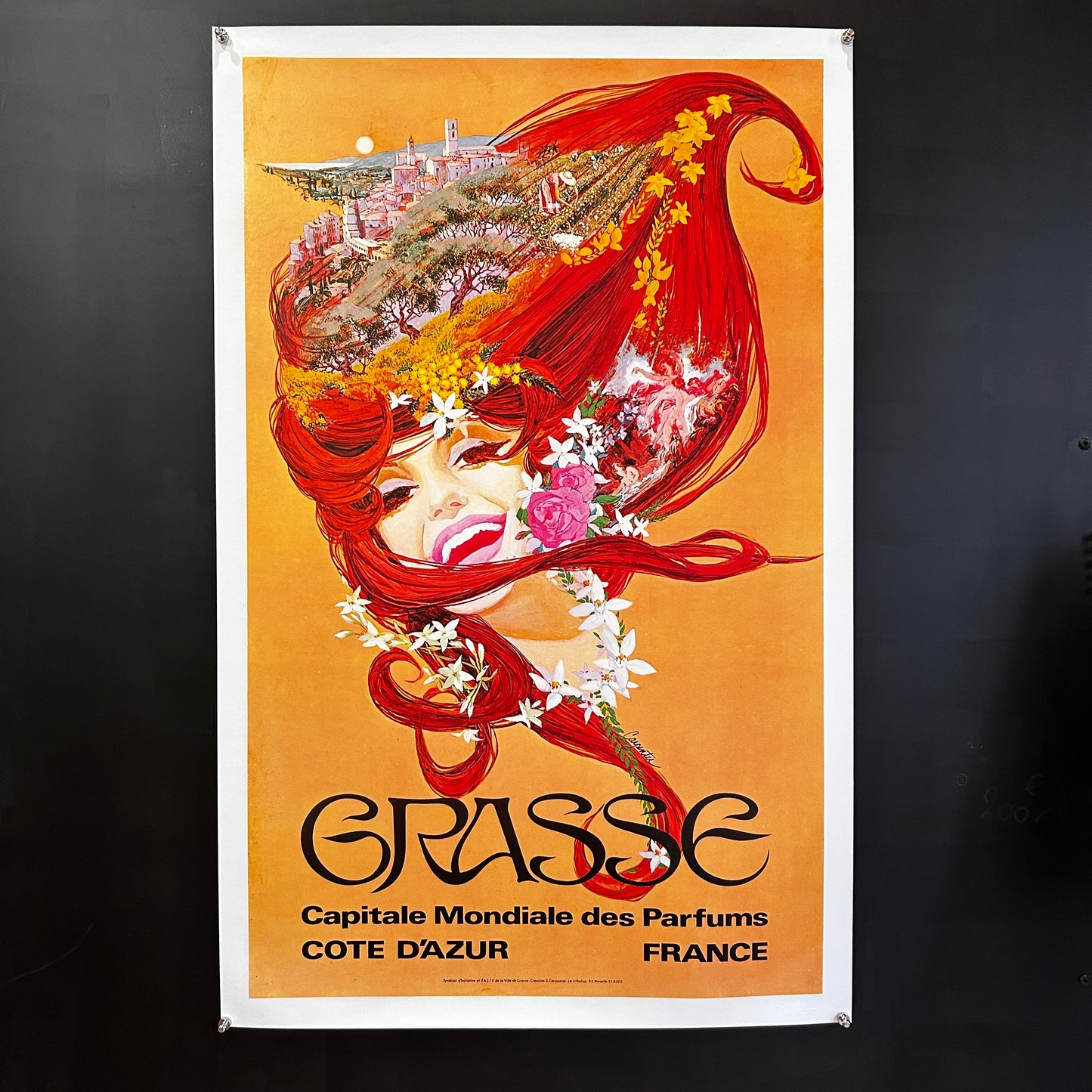 GRASSE - Affiche Originale par Carpenter - 1965