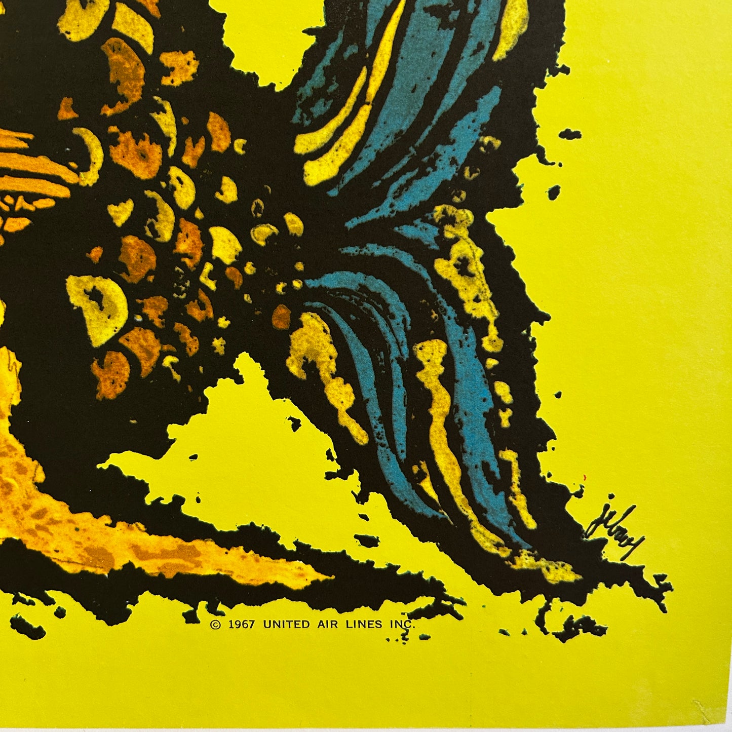 UNITED AIRLINES - HAWAII - Affiche originale