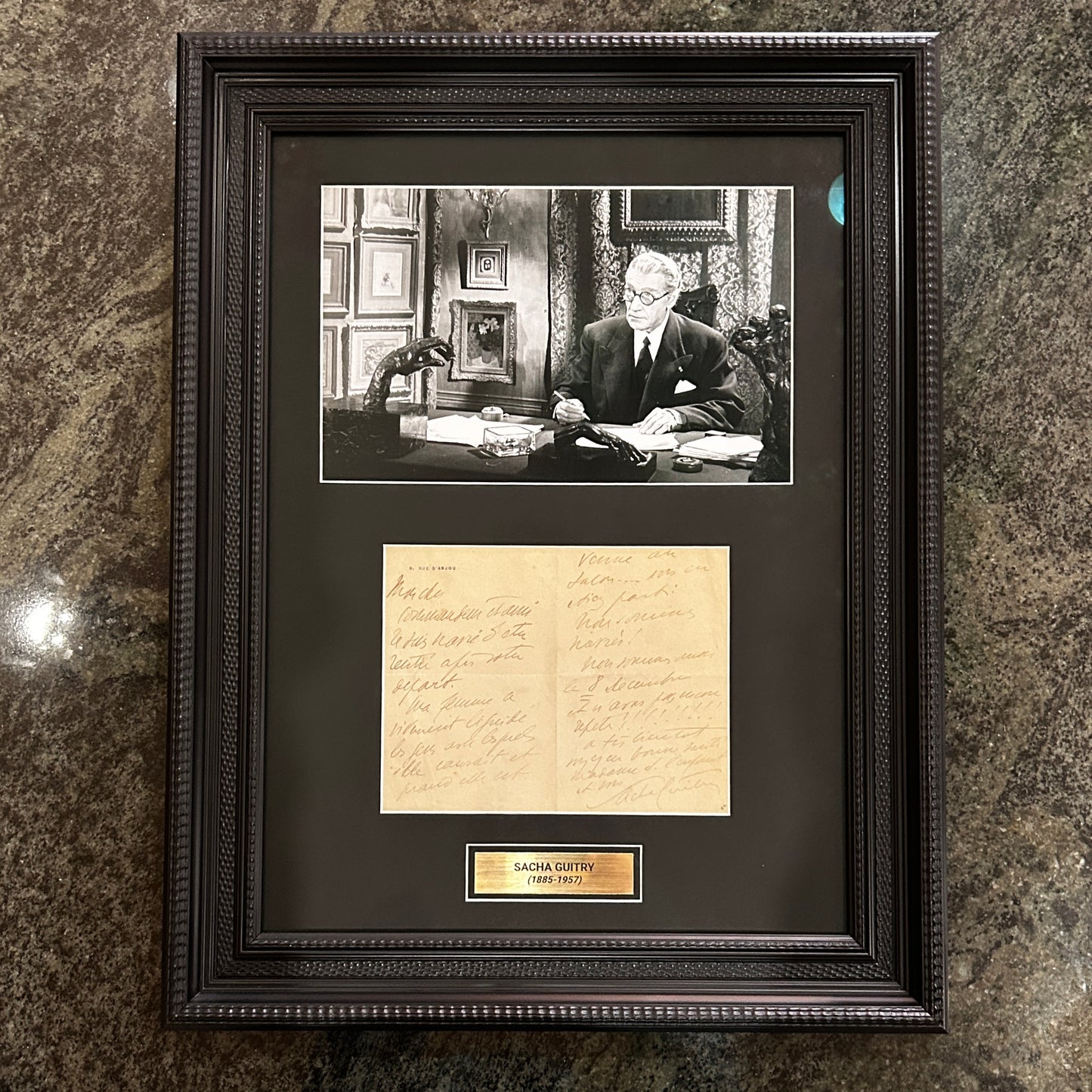 Sacha Guitry - Lettre manuscrite et signée - Certification