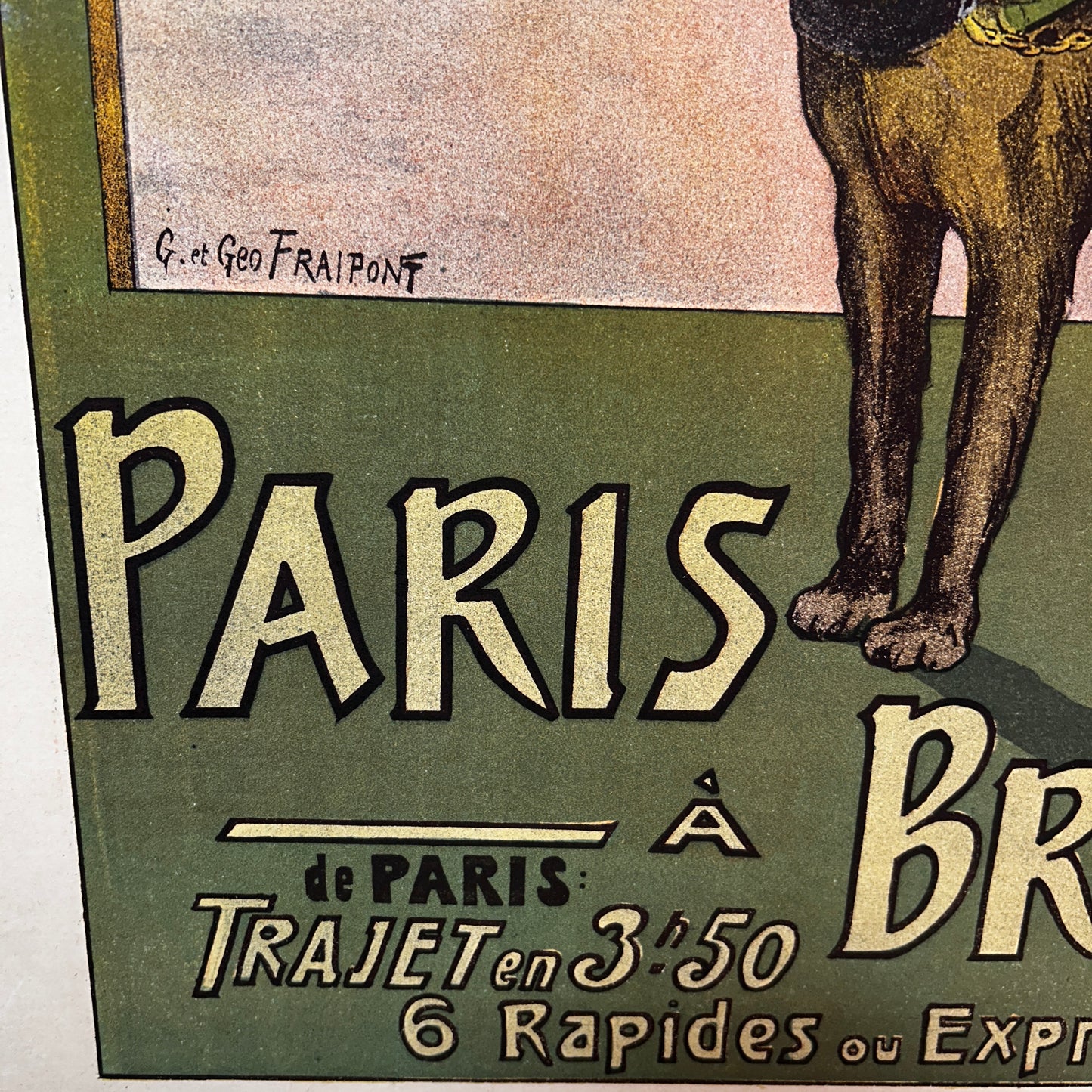 CHEMIN DE FER DU NOR PARIS BRUXELLES - Affiche Originale - Vers 1910
