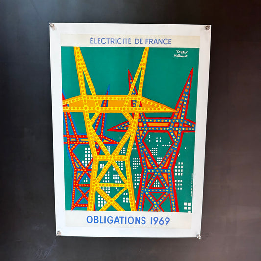 ELECTRICITE DE FRANCE - VILLEMOT - Affiche Originale - 1969