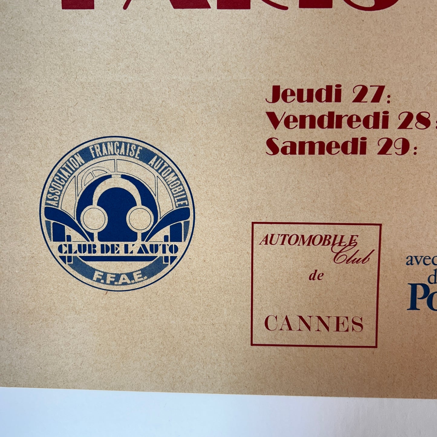 Randonnée Automobile Paris Cannes - Affiche Originale - 1976
