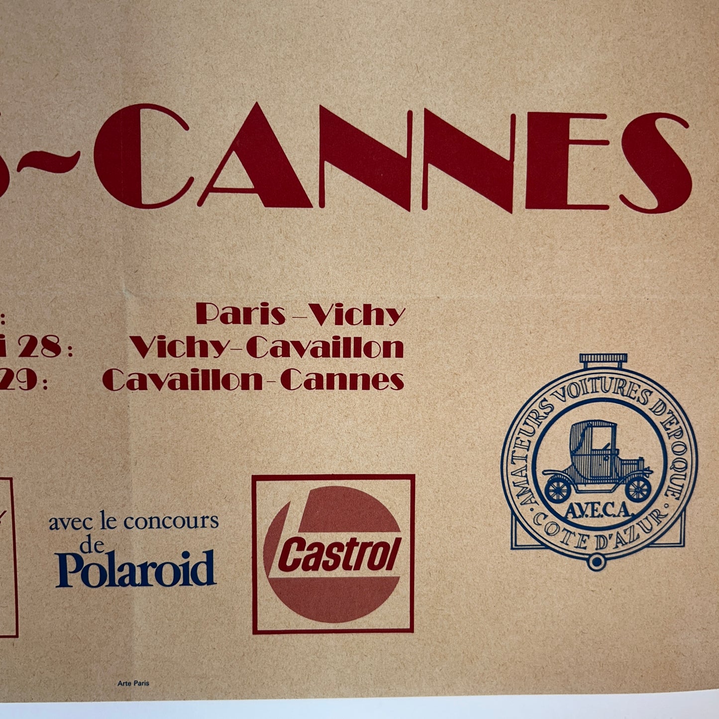 Randonnée Automobile Paris Cannes - Affiche Originale - 1976