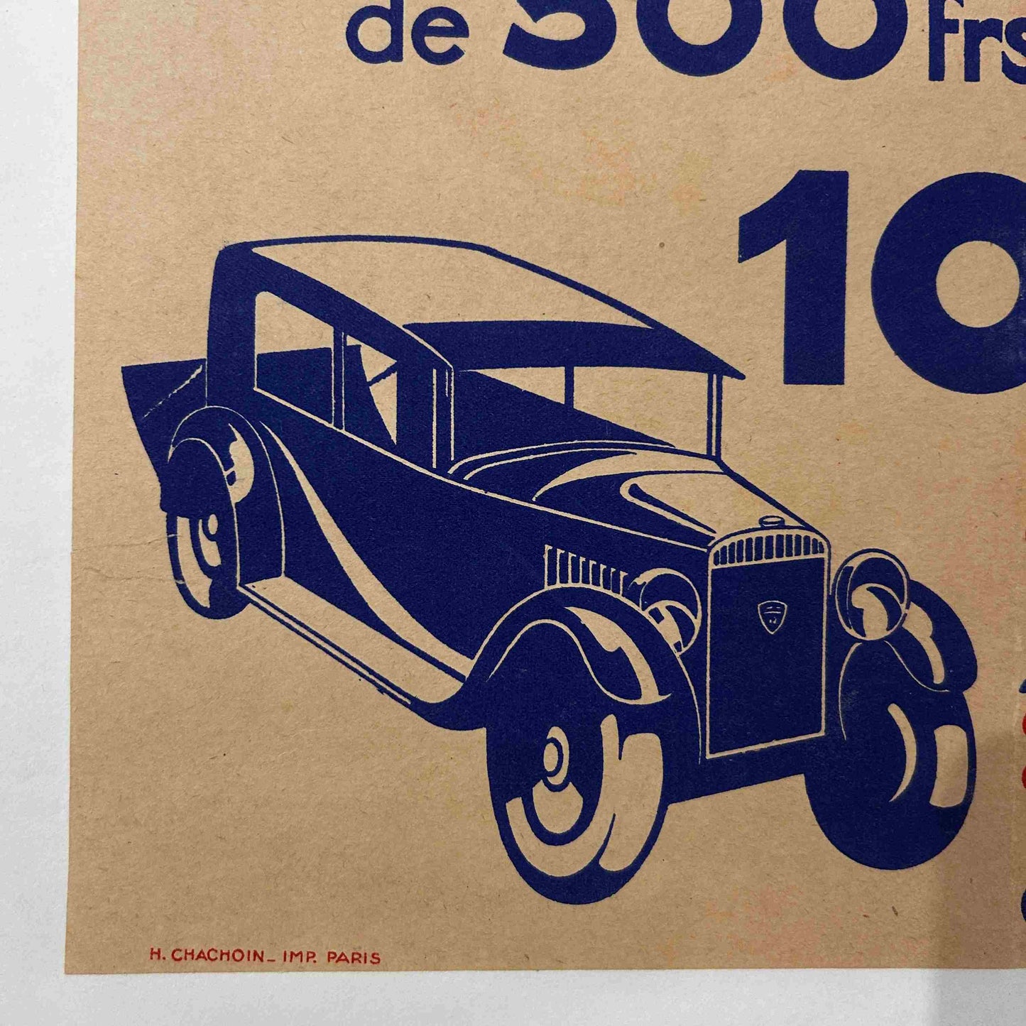 AFFICHE ORIGINALE PUBLICITAIRE PEUGEOT - Années 30