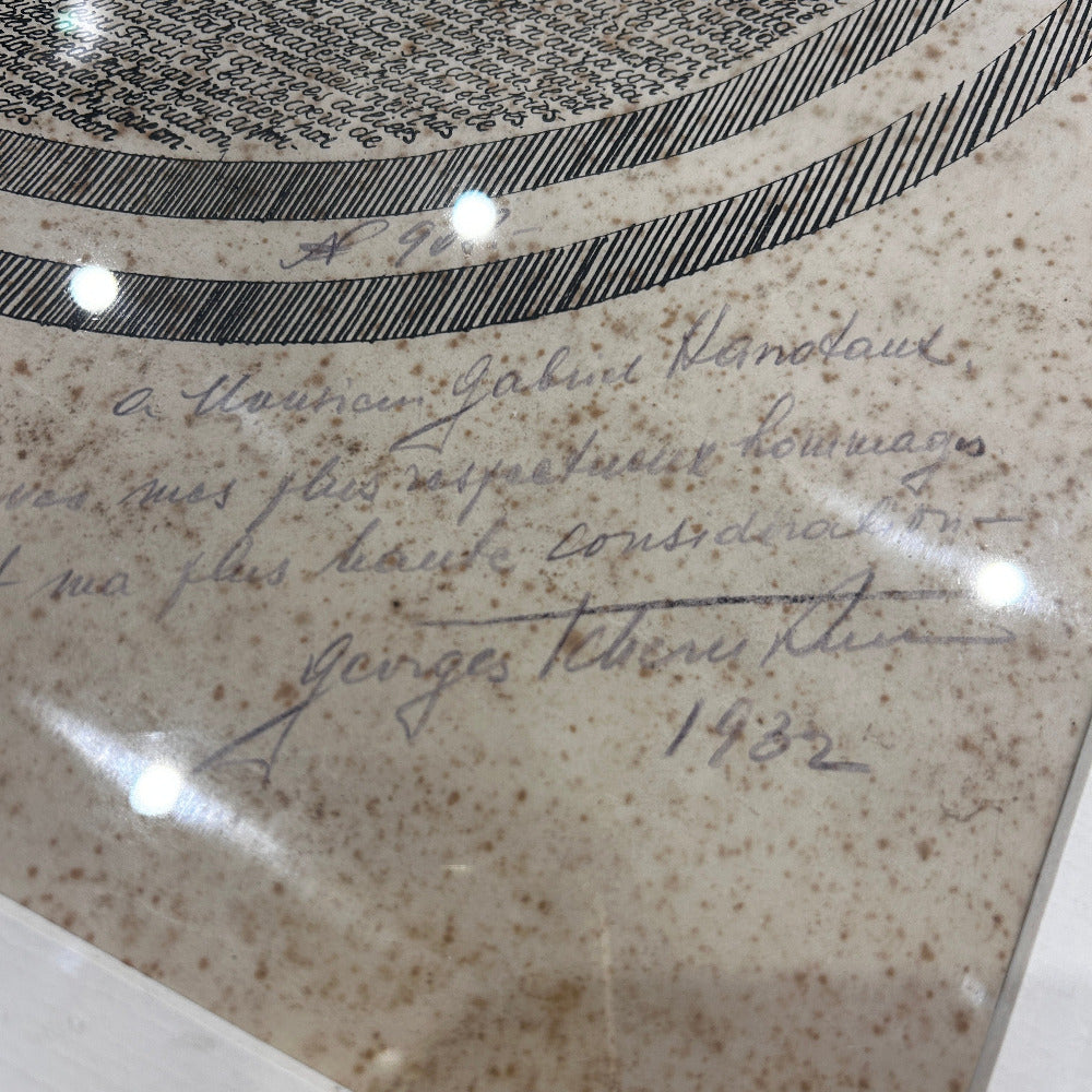 Portrait Calligraphié du Maréchal Foch par Georges Tcherukine et dédicacé - 1932