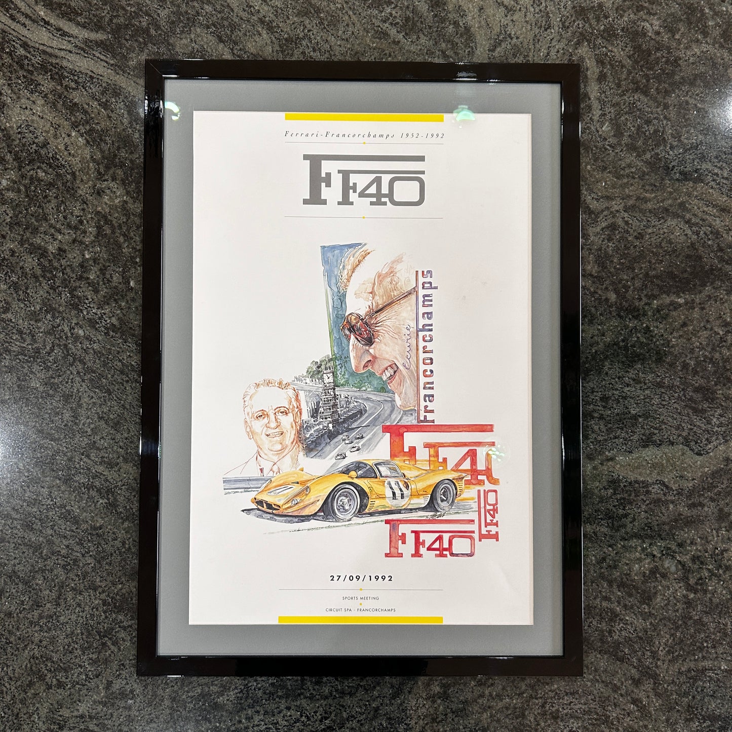 AFFICHE ORIGINALE COMMEMORATIVE 1952-1992 FERRARI F40