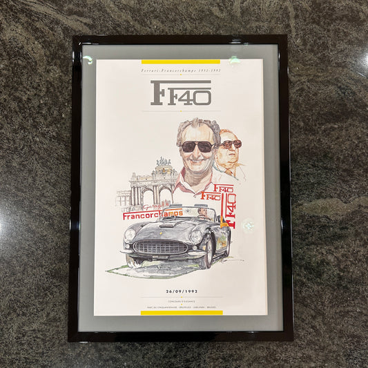 AFFICHE ORIGINALE COMMEMORATIVE 1952-1992 FERRARI F40