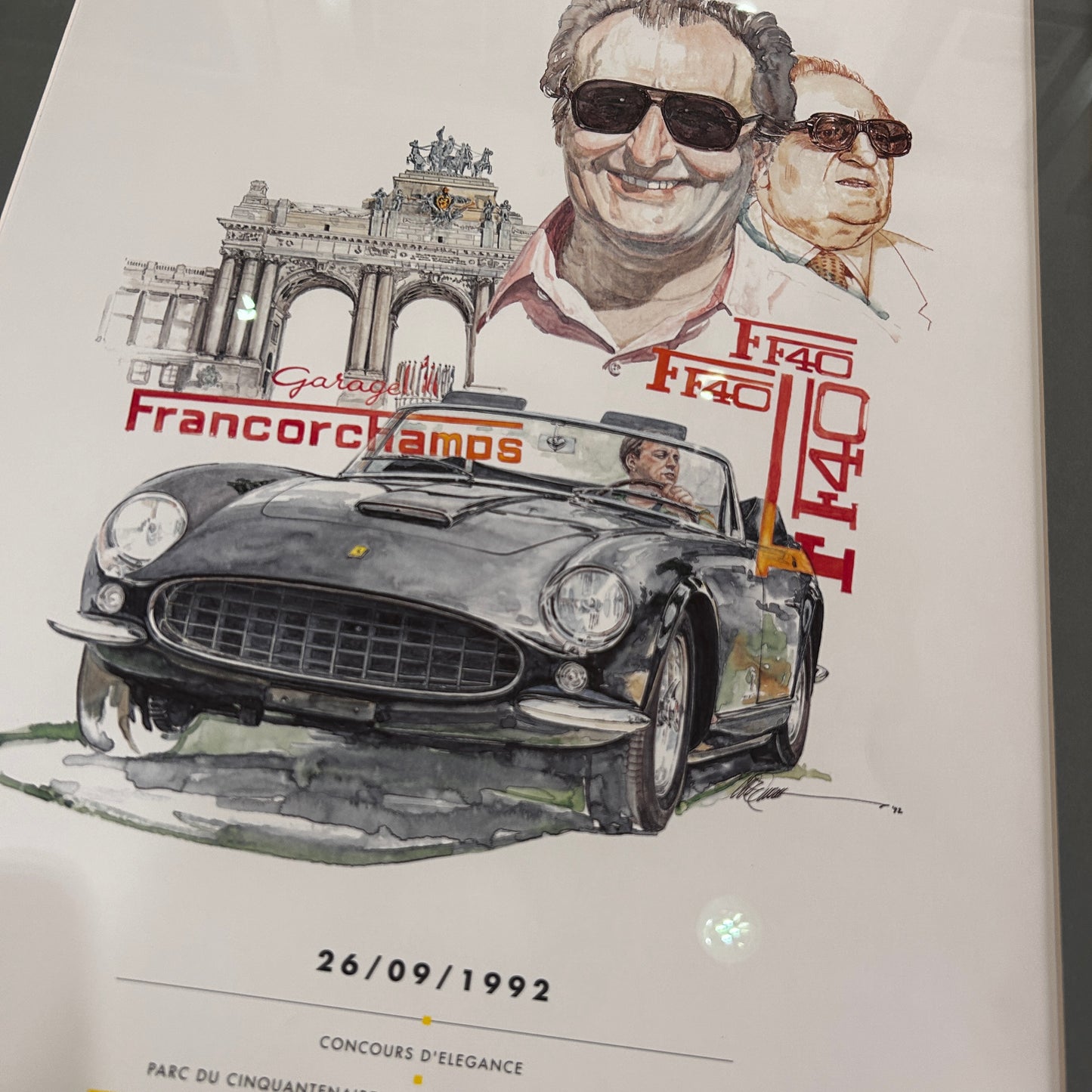 AFFICHE ORIGINALE COMMEMORATIVE 1952-1992 FERRARI F40