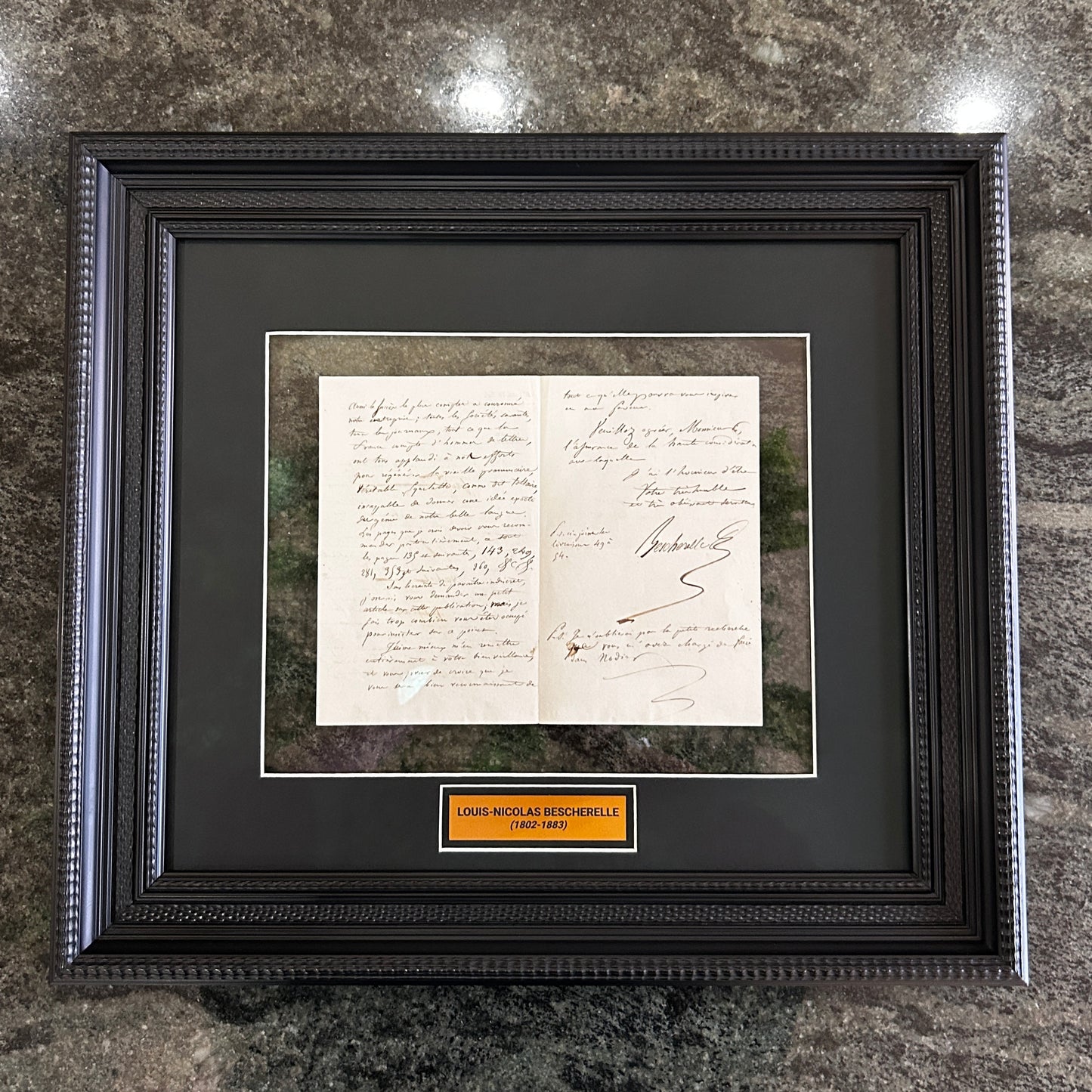 Louis-Nicolas BESCHERELLE - Texte manuscrit et signé