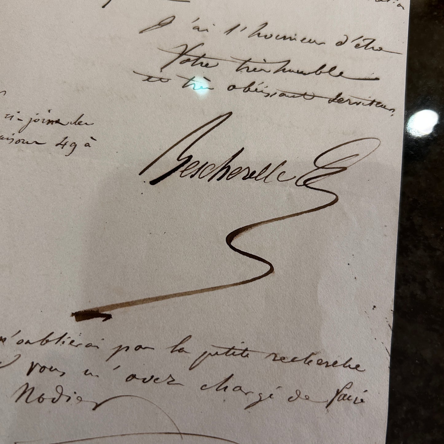 Louis-Nicolas BESCHERELLE - Texte manuscrit et signé