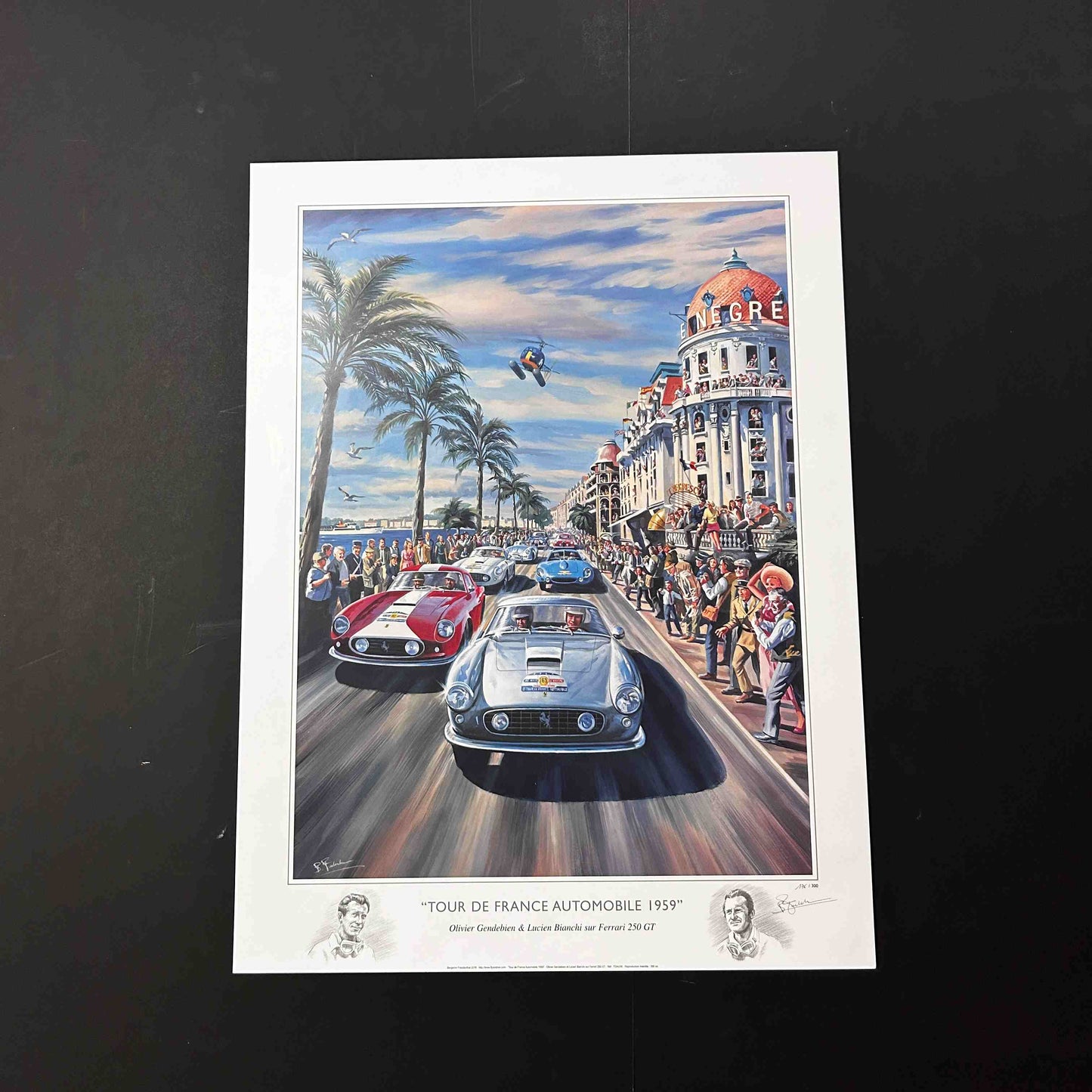 BENJAMIN FREUDENTHAL - POSTER en édition limitée numéroté et signé " Tour de France Automobile 1959"