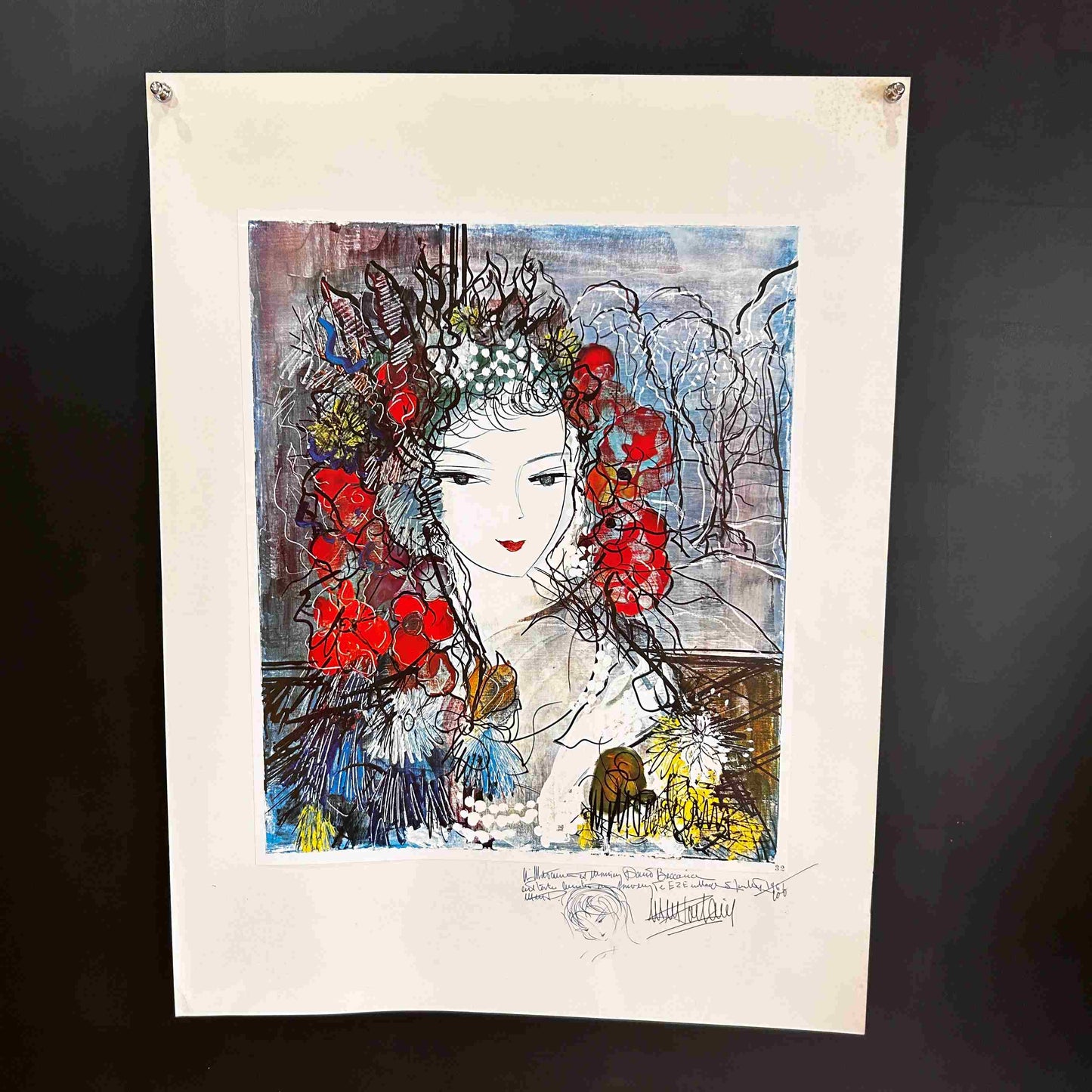 AFFICHE IMPRESSION NUMEROTEE MICHEL-MARIE POULAIN 1961 - Signée par l'artiste