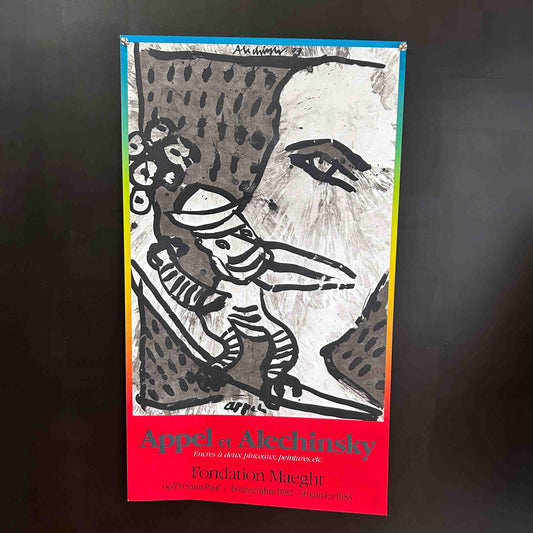 AFFICHE ORIGINALE EXPOSITION APPEL ET ALECHINSKY FONDATION MAEGHT 1983