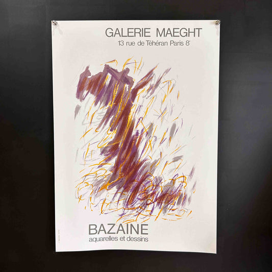 AFFICHE ORIGINALE EXPOSITION DE BAZAINE GALERIE MAEGHT PARIS 1968