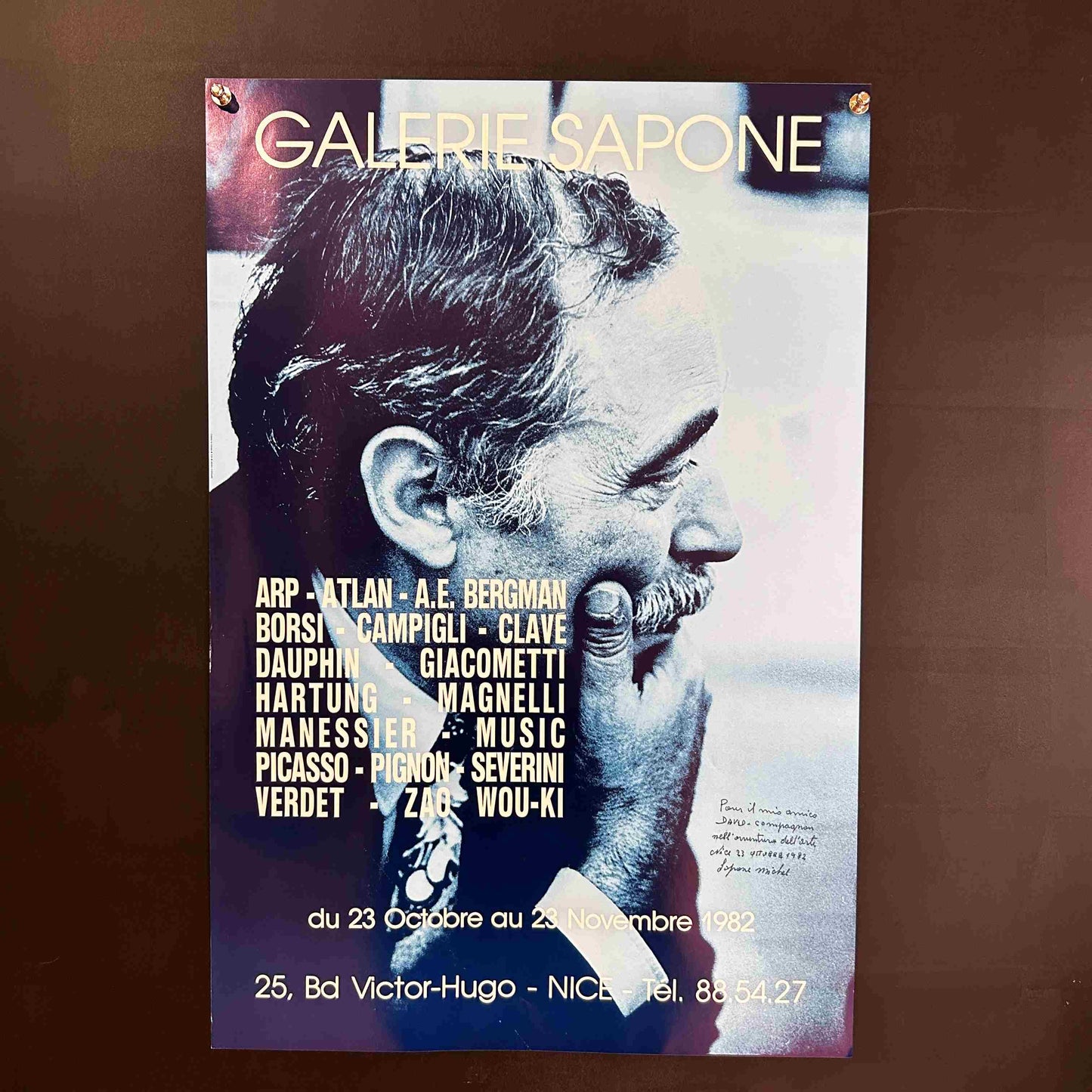AFFICHE ORIGINALE EXPOSITION GALERIE SAPONE - NICE 1976
