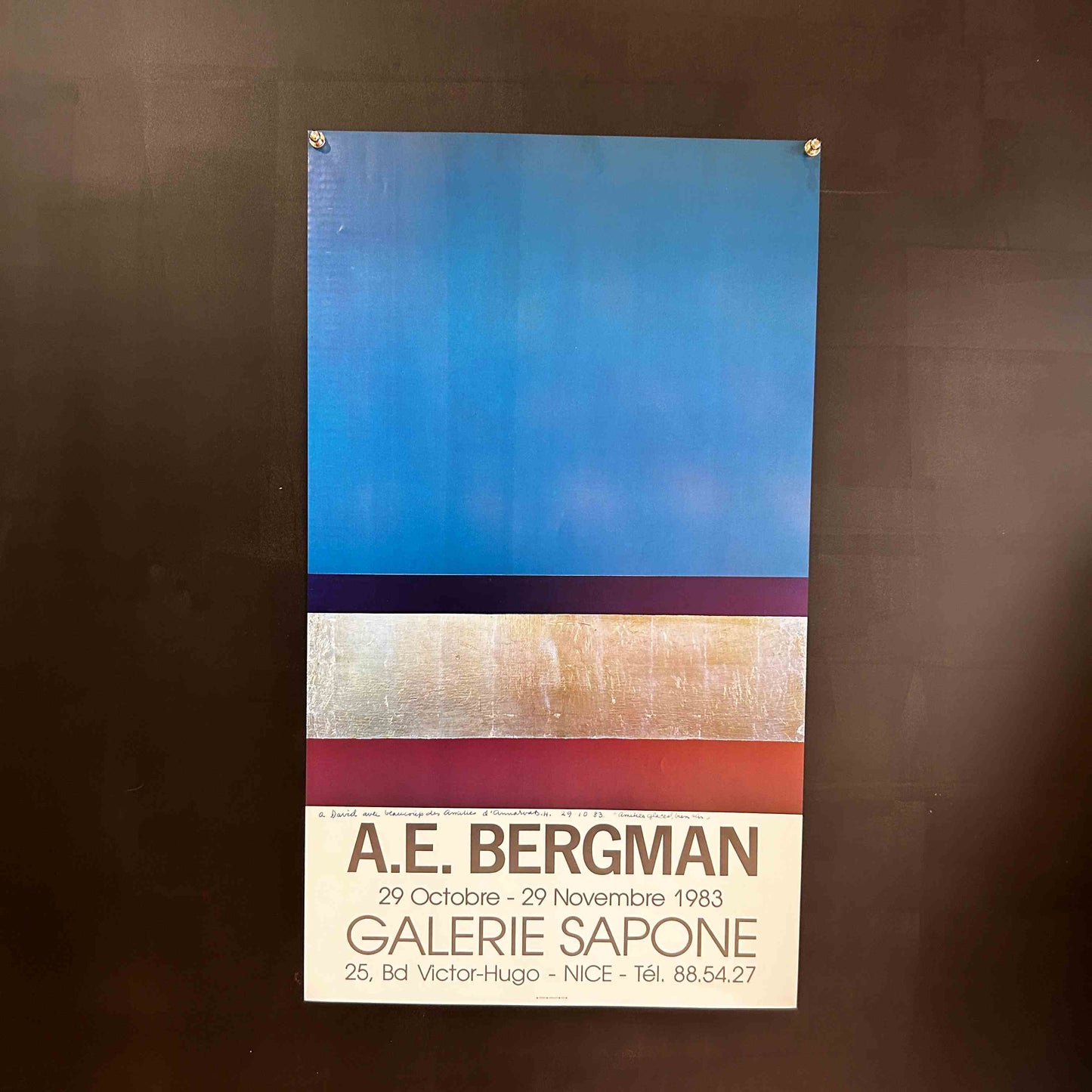 AFFICHE ORIGINALE EXPOSITION ANNA EVA BERGMAN 1983