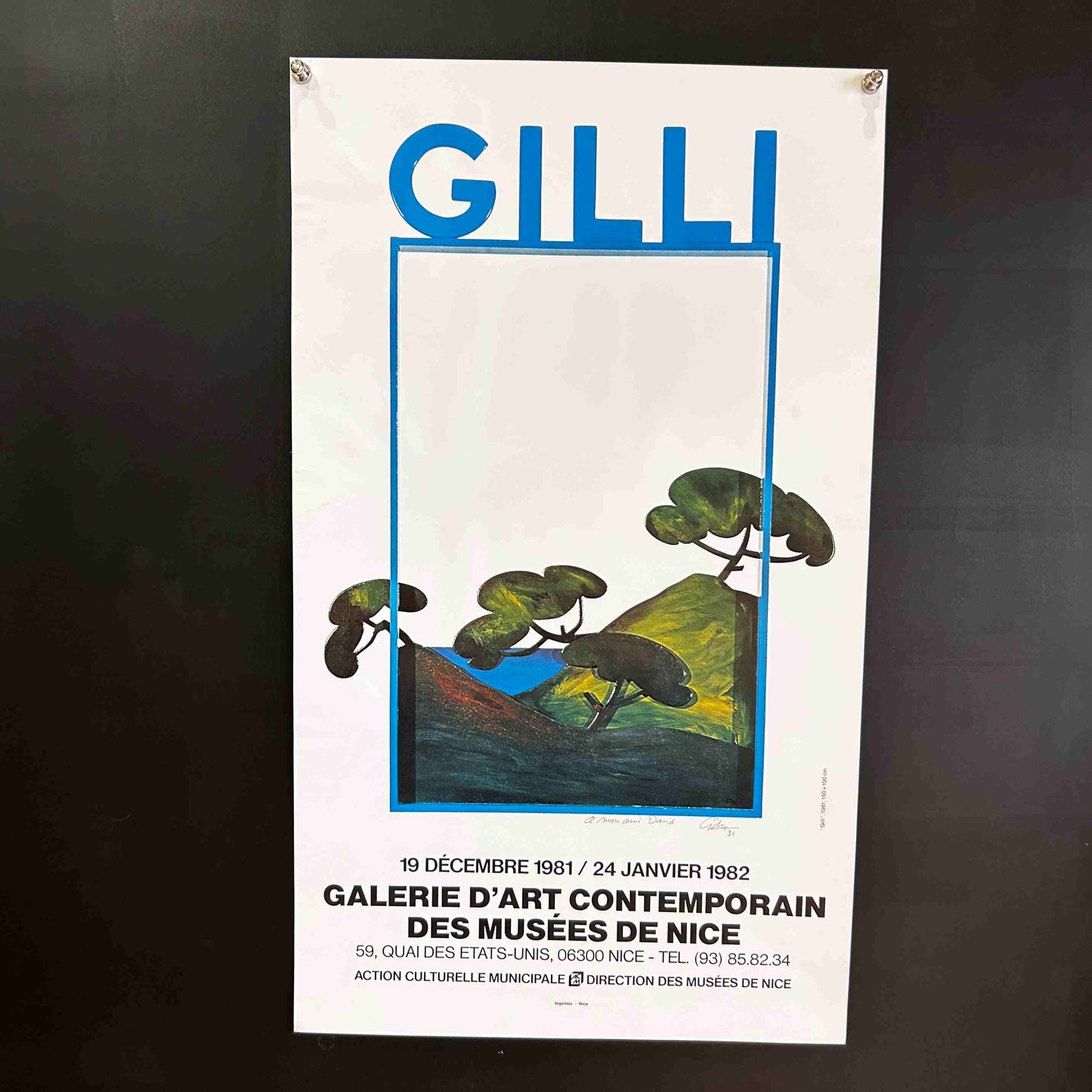AFFICHE ORIGINALE EXPOSITION GILLI 1981/1982 - Signée par l'artiste