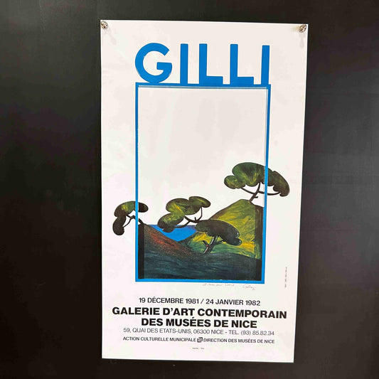 AFFICHE ORIGINALE EXPOSITION GILLI 1981/1982 - Signée par l'artiste