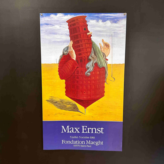AFFICHE ORIGINALE MAX ERNST à la Fondation Maeght, Nice, 1983