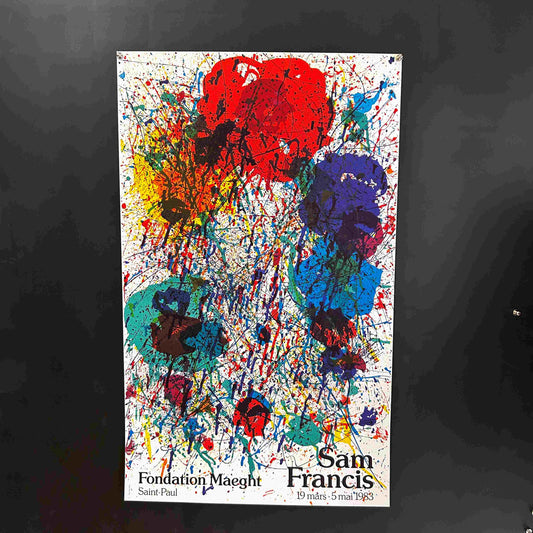 AFFICHE ORIGINALE EXPOSITION SAM FRANCIS FONDATION MAEGHT 1983